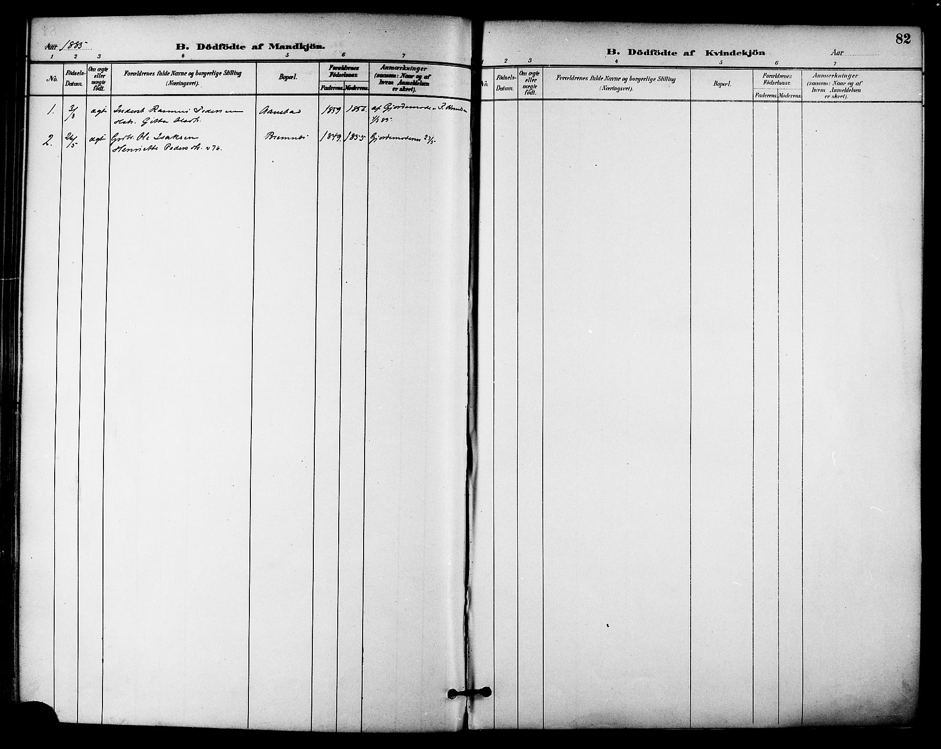 Ministerialprotokoller, klokkerbøker og fødselsregistre - Nordland, SAT/A-1459/895/L1371: Ministerialbok nr. 895A06, 1885-1894, s. 82