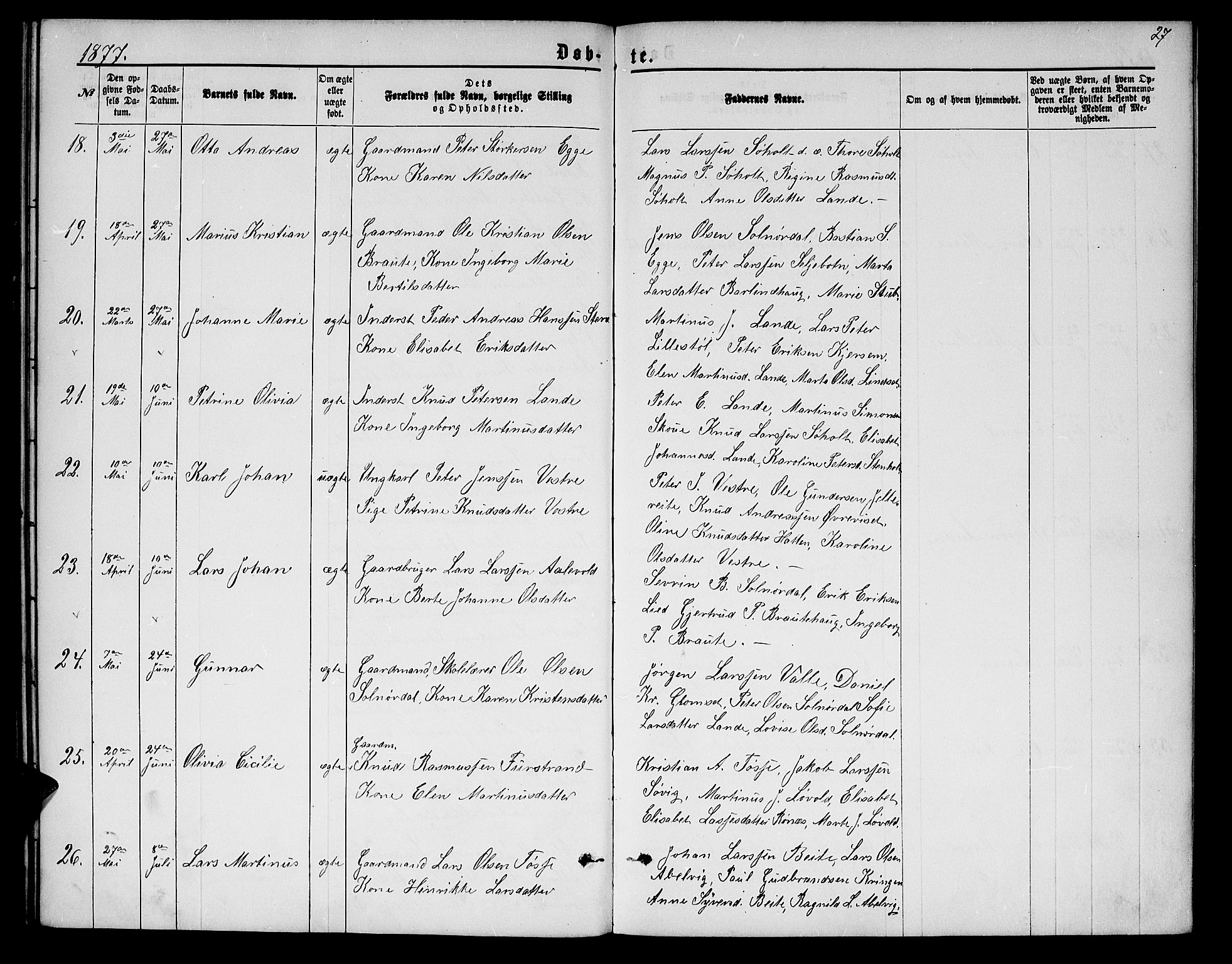 Ministerialprotokoller, klokkerbøker og fødselsregistre - Møre og Romsdal, AV/SAT-A-1454/522/L0325: Klokkerbok nr. 522C04, 1872-1877, s. 27