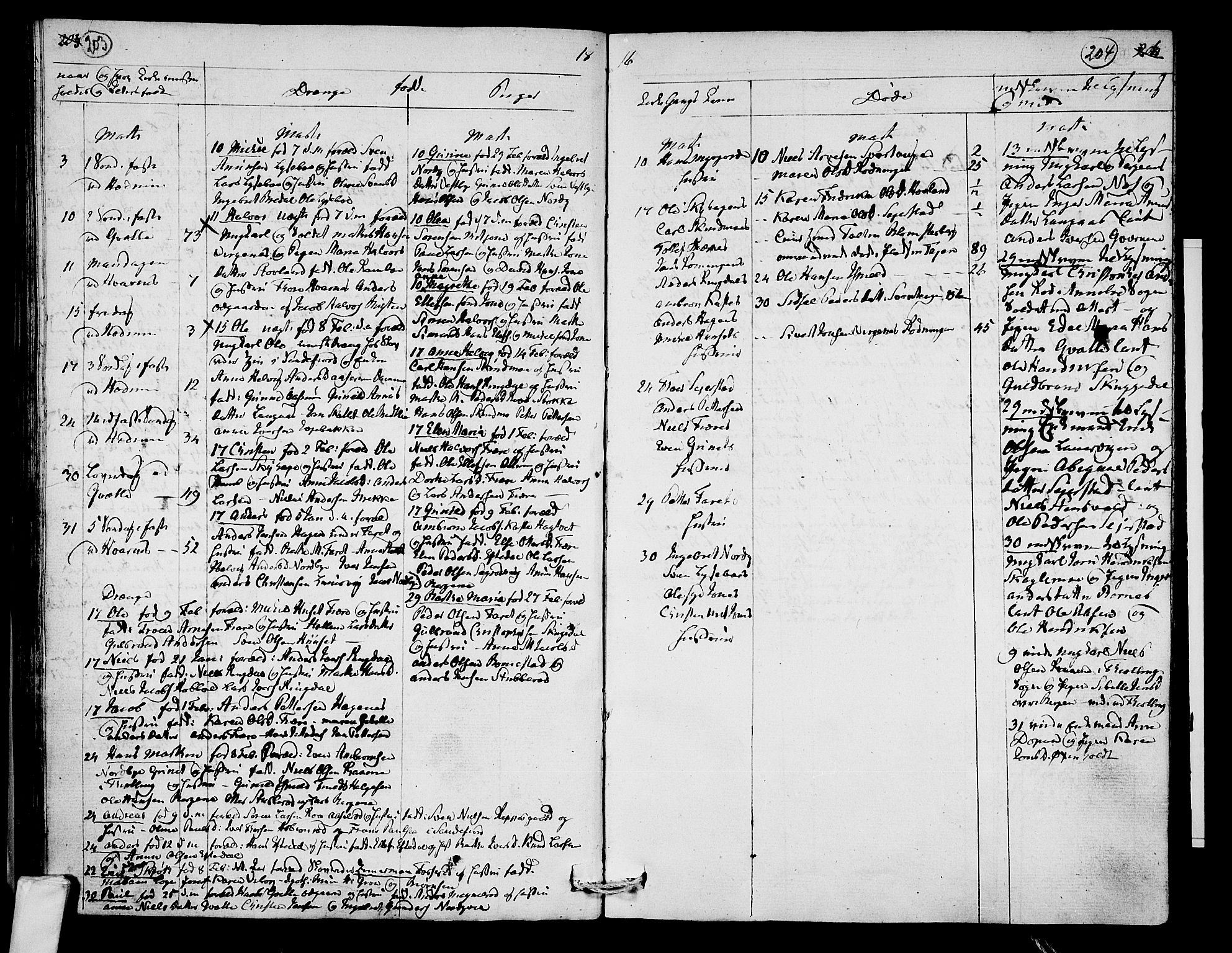 Hedrum kirkebøker, AV/SAKO-A-344/F/Fa/L0003: Ministerialbok nr. I 3, 1807-1816, s. 203-204