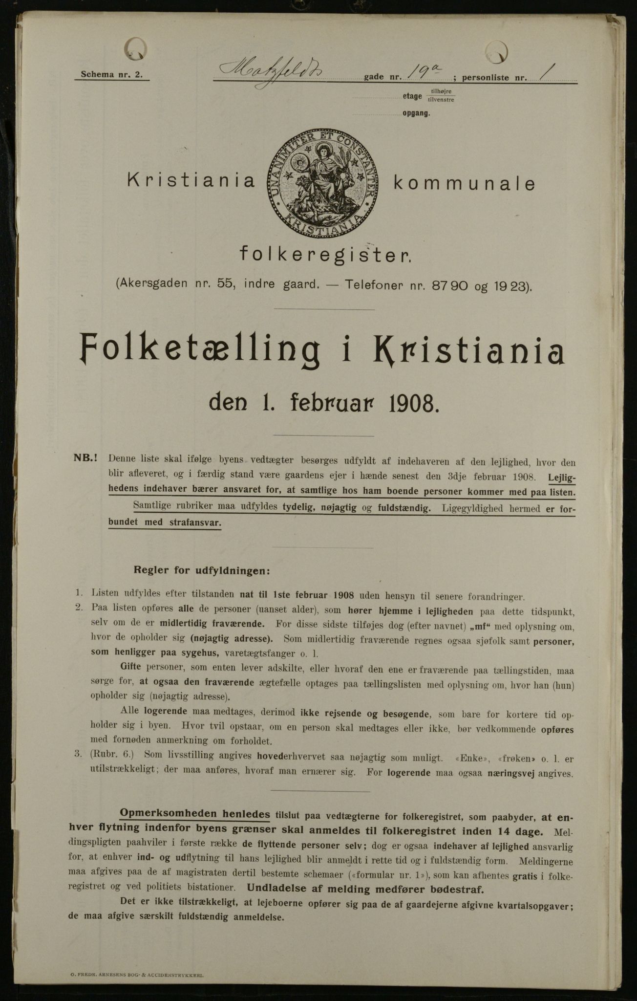 OBA, Kommunal folketelling 1.2.1908 for Kristiania kjøpstad, 1908, s. 59364