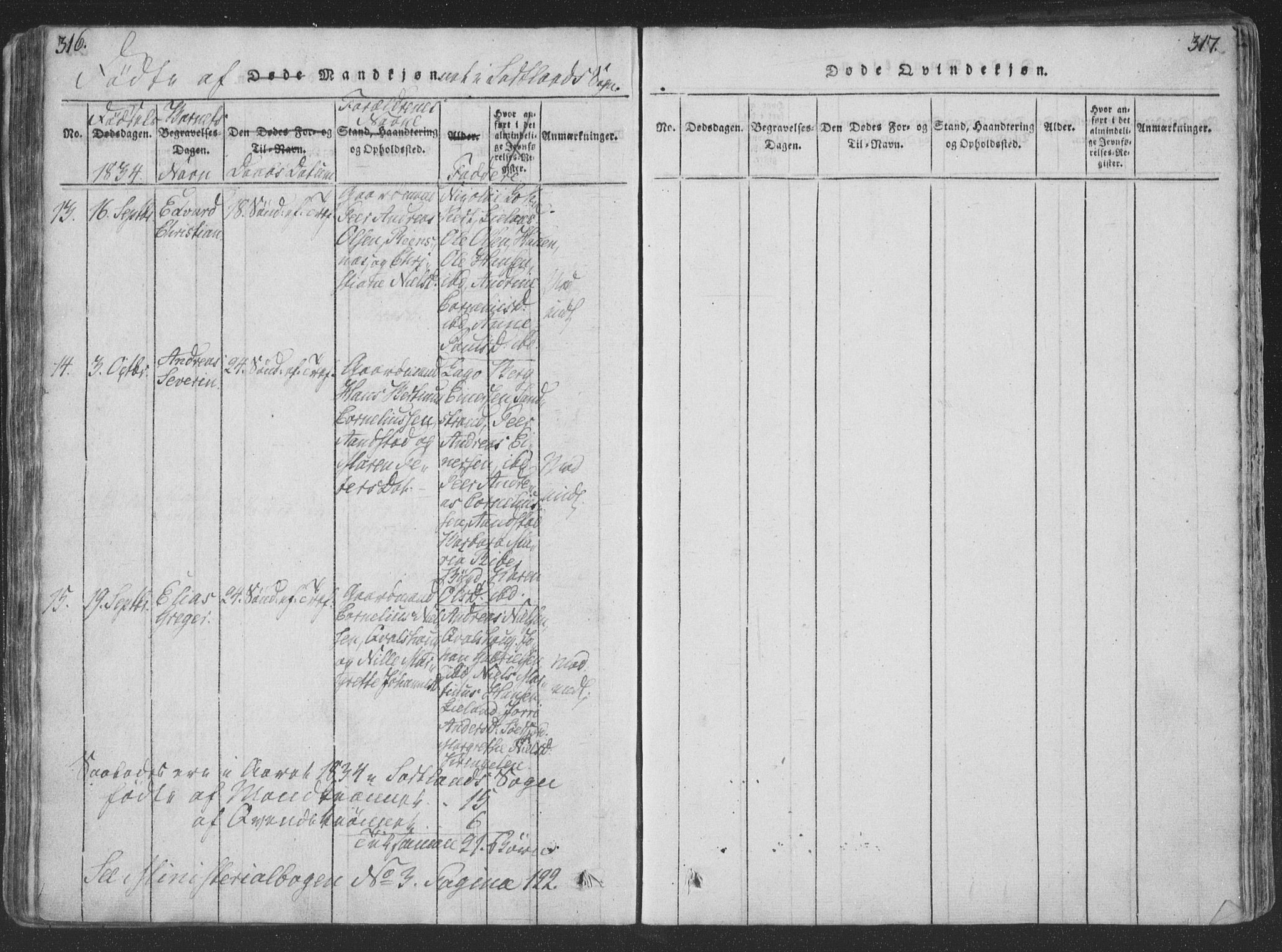 Ministerialprotokoller, klokkerbøker og fødselsregistre - Nordland, AV/SAT-A-1459/888/L1262: Klokkerbok nr. 888C01, 1820-1836, s. 316-317