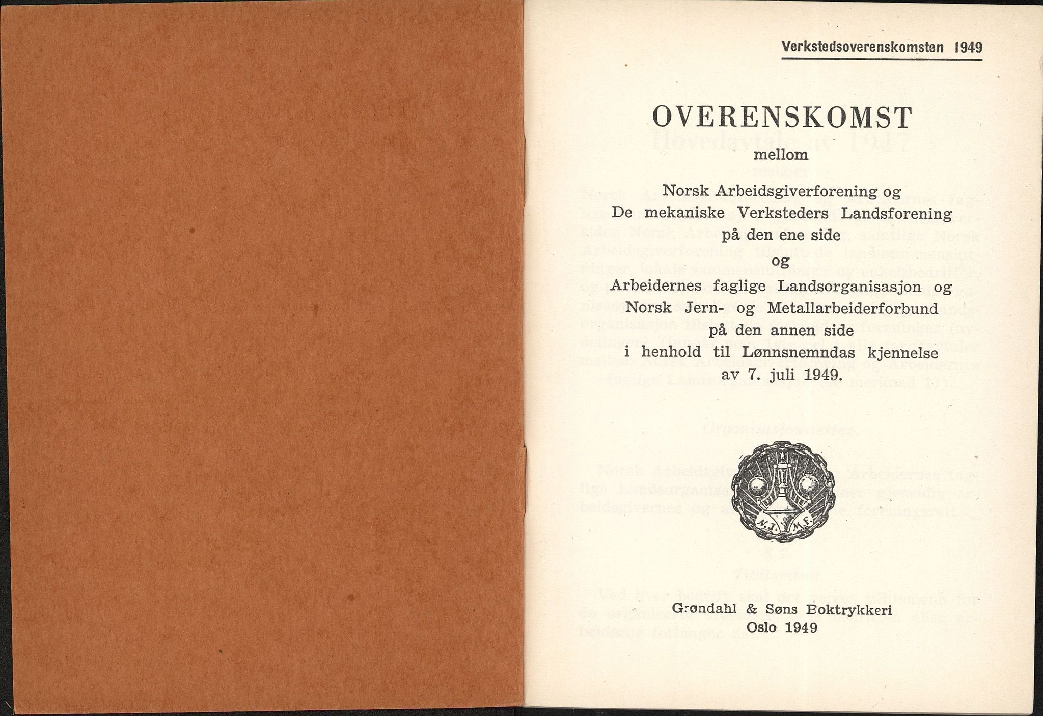 Norsk jern- og metallarbeiderforbund, AAB/ARK-1659/O/L0001/0022: Verkstedsoverenskomsten / Verkstedsoverenskomsten, 1949