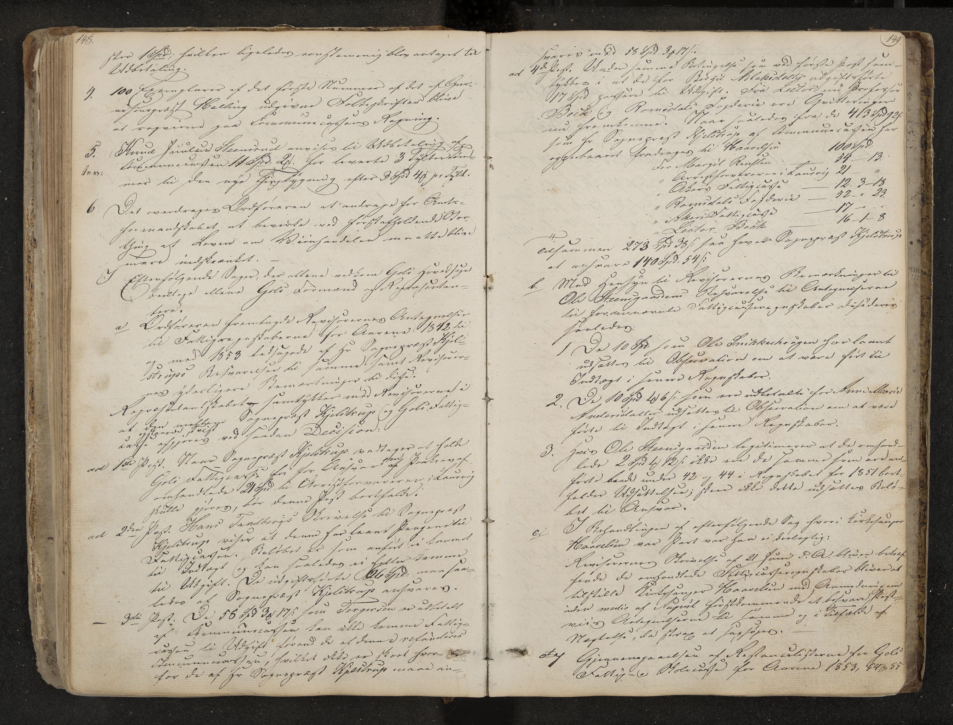 Gol formannskap og sentraladministrasjon, IKAK/0617021-1/A/Aa/L0001: Møtebok, 1837-1869, s. 148-149