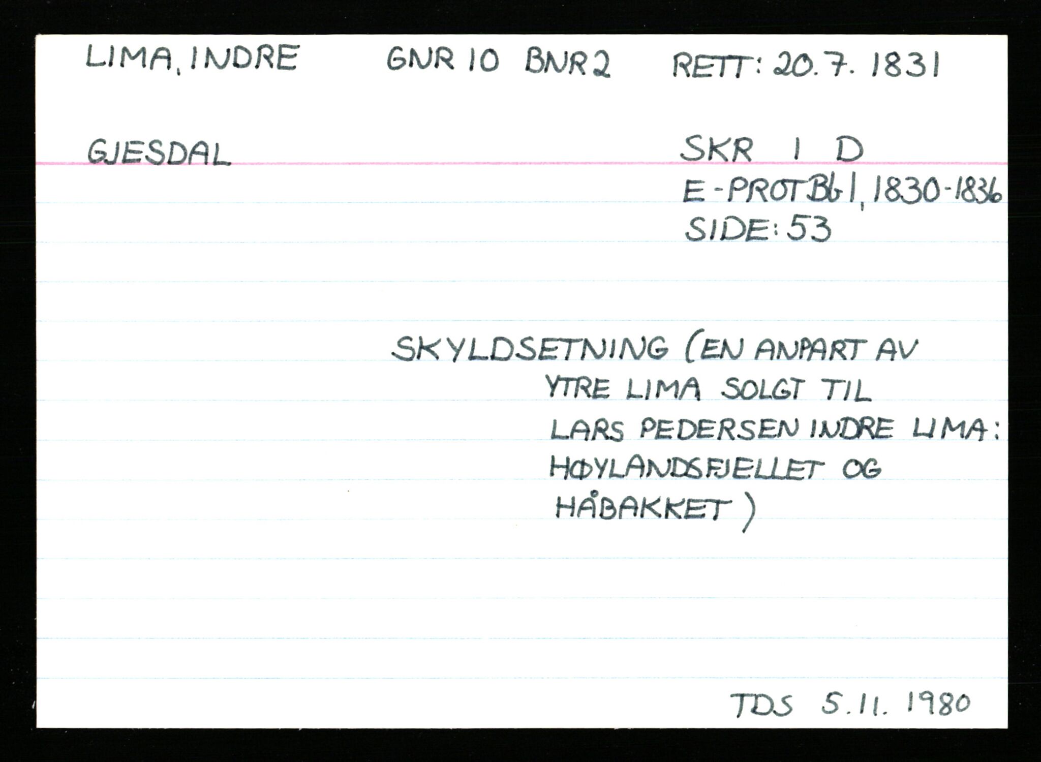 Statsarkivet i Stavanger, AV/SAST-A-101971/03/Y/Ym/L0035: Åstedskort sortert etter gårdsnavn: Leiranger - Lindanger, 1600-1950, s. 627