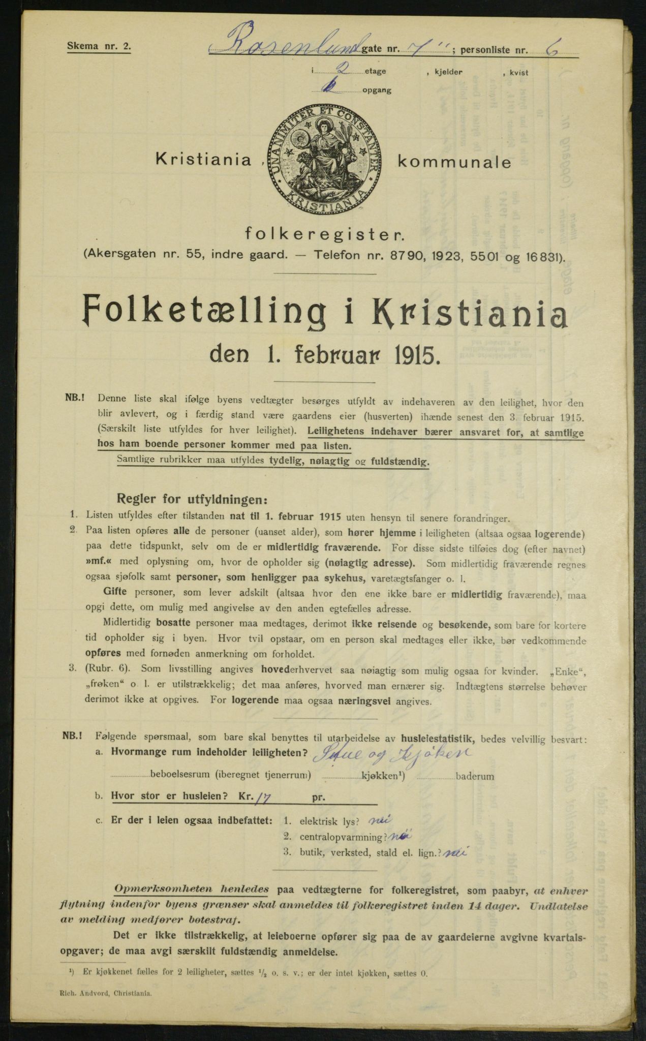 OBA, Kommunal folketelling 1.2.1915 for Kristiania, 1915, s. 83717