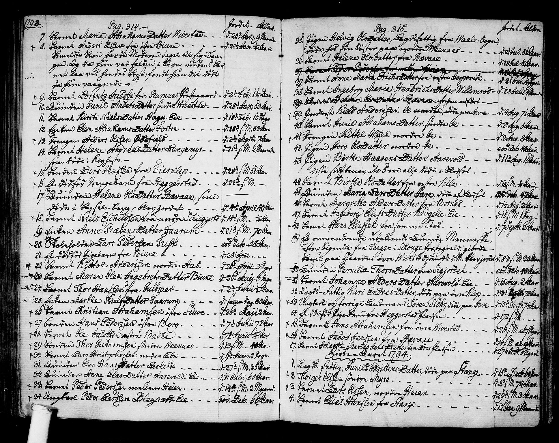 Ramnes kirkebøker, SAKO/A-314/F/Fa/L0003: Ministerialbok nr. I 3, 1790-1813, s. 314-315