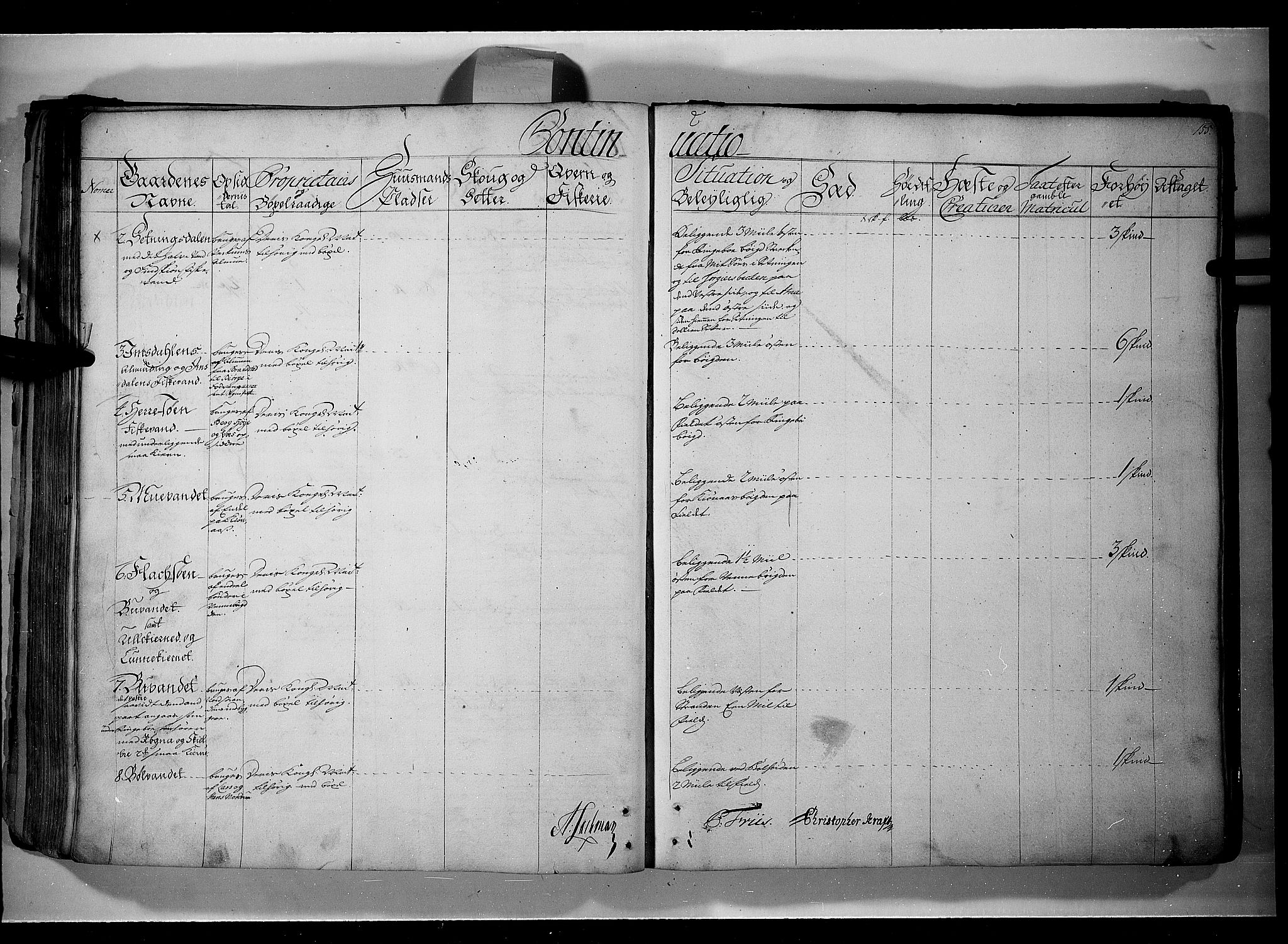 Rentekammeret inntil 1814, Realistisk ordnet avdeling, AV/RA-EA-4070/N/Nb/Nbf/L0107: Gudbrandsdalen eksaminasjonsprotokoll, 1723, s. 154b-155a