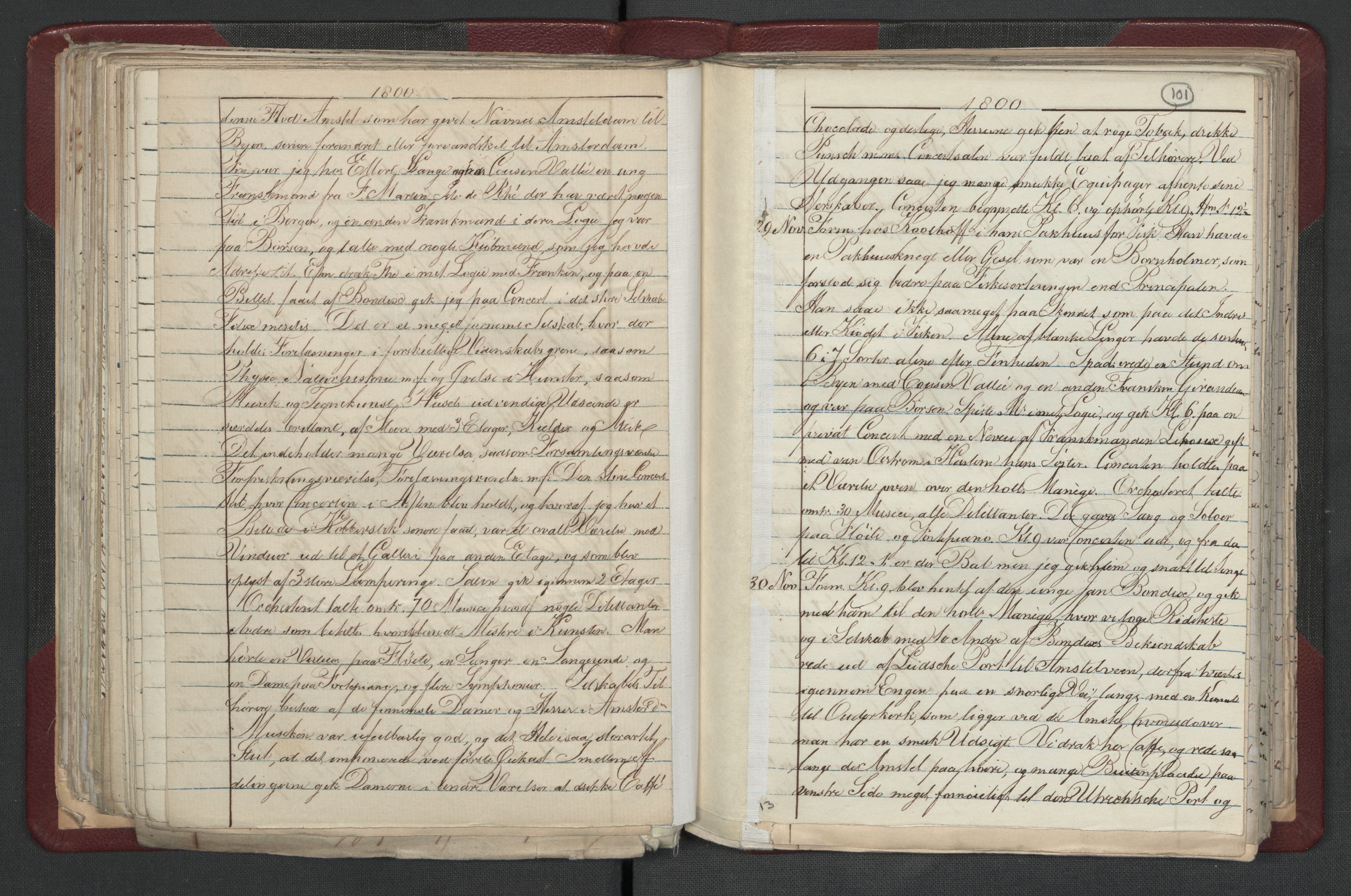 Meltzer, Fredrik, AV/RA-PA-0028/F/L0001: Dagbok for årene 1796-1808, 1811, 1817, 1796-1817, s. 100b-101a