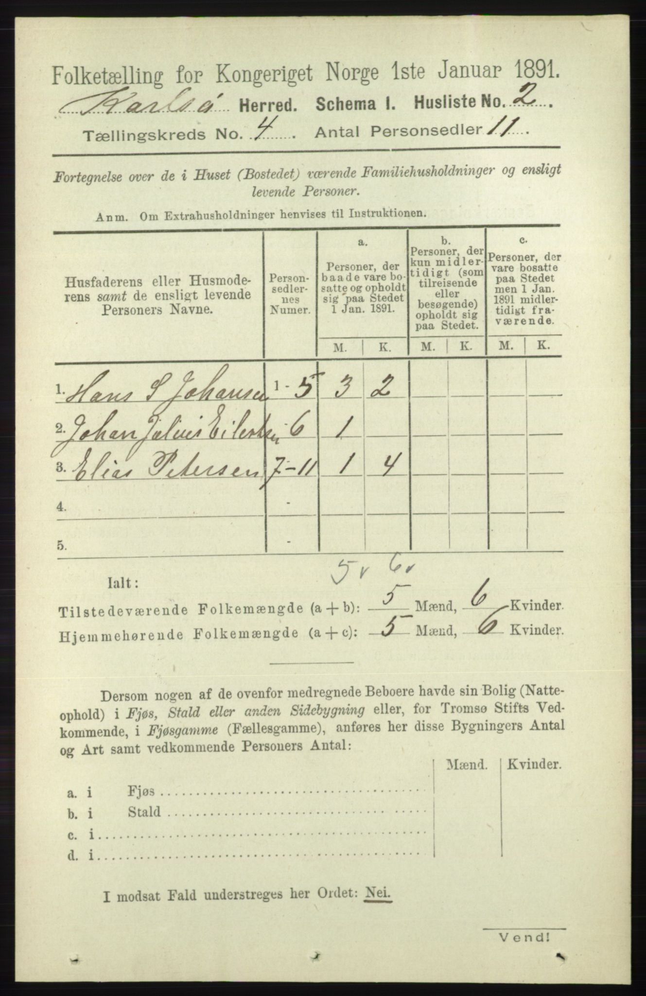 RA, Folketelling 1891 for 1936 Karlsøy herred, 1891, s. 774