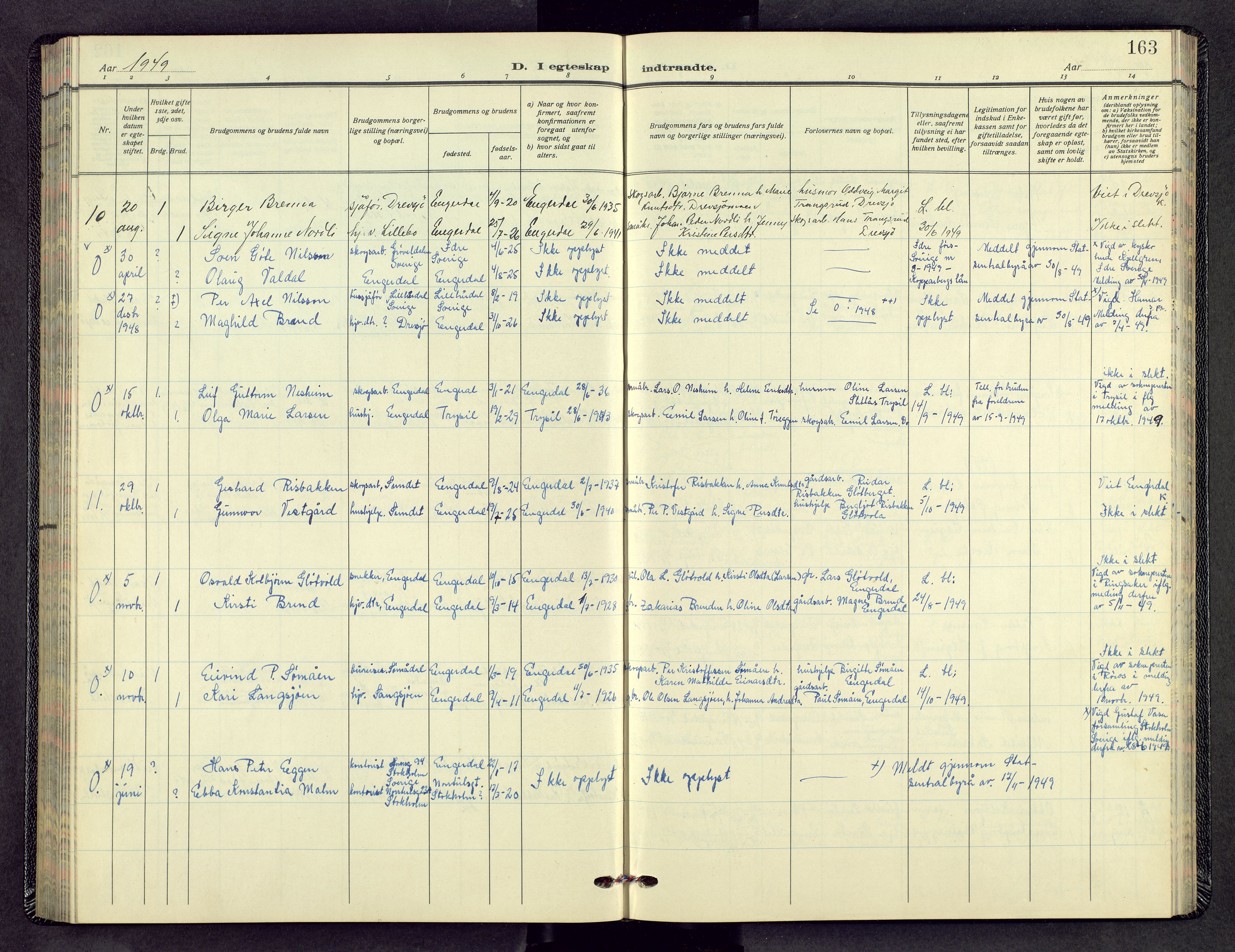 Engerdal prestekontor, AV/SAH-PREST-048/H/Ha/Hab/L0002: Klokkerbok nr. 2, 1941-1958, s. 162b-163a