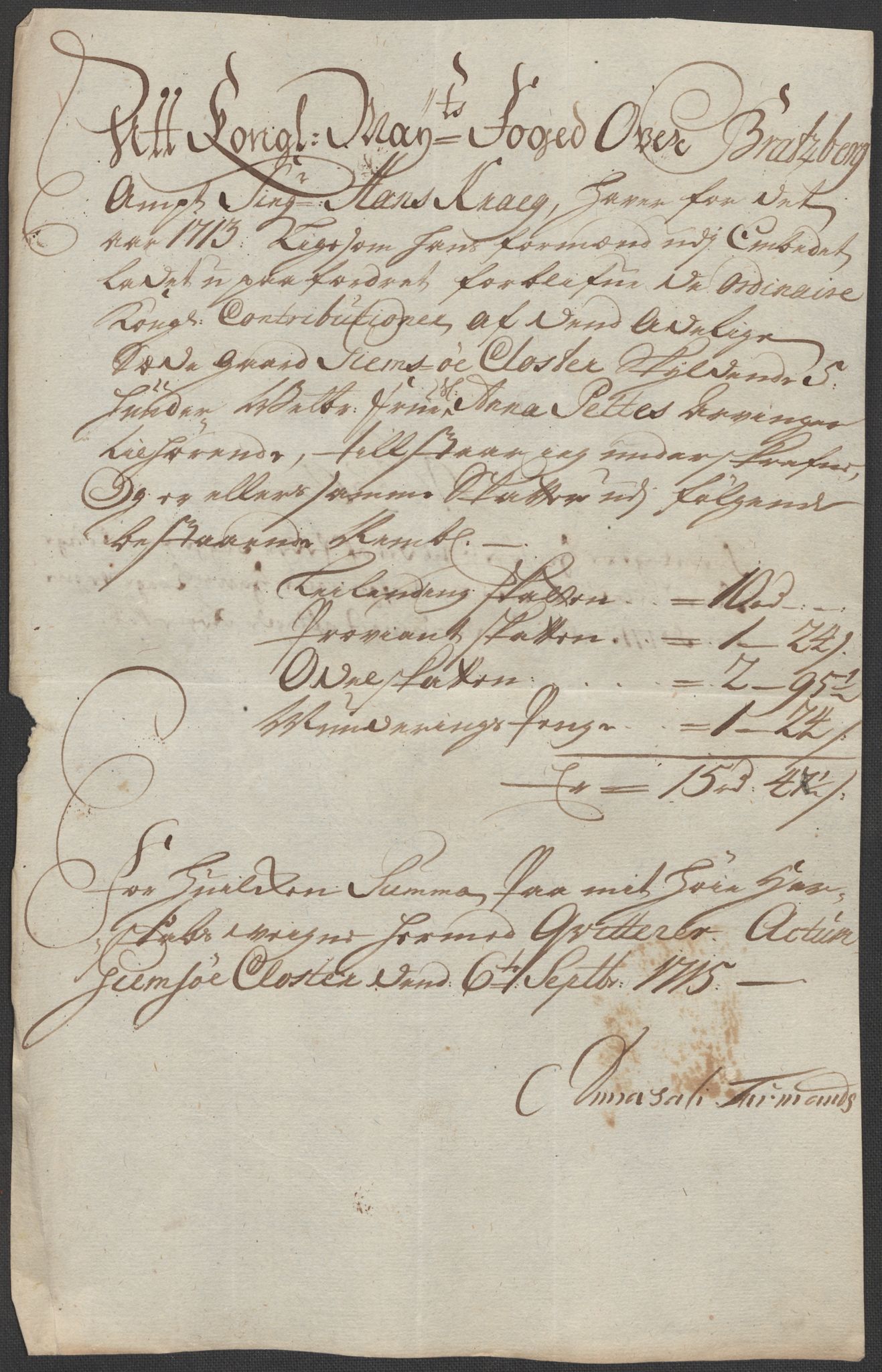 Rentekammeret inntil 1814, Reviderte regnskaper, Fogderegnskap, AV/RA-EA-4092/R36/L2125: Fogderegnskap Øvre og Nedre Telemark og Bamble, 1713, s. 185