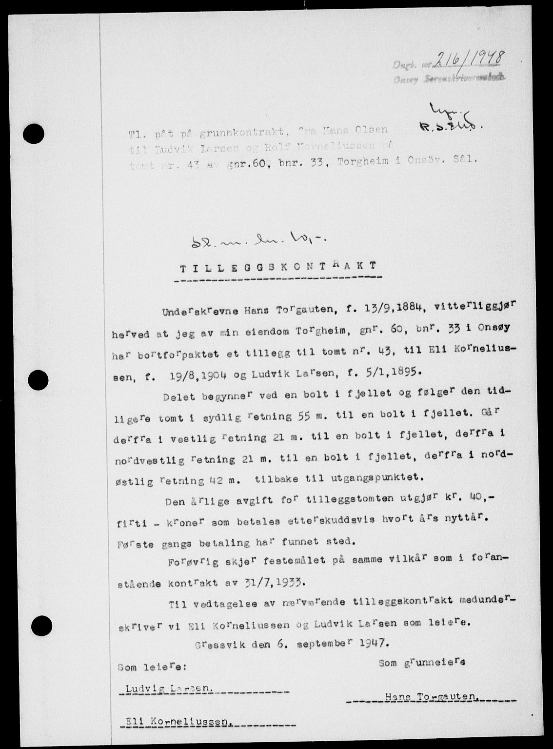 Onsøy sorenskriveri, SAO/A-10474/G/Ga/Gab/L0022: Pantebok nr. II A-22, 1947-1948, Dagboknr: 216/1948