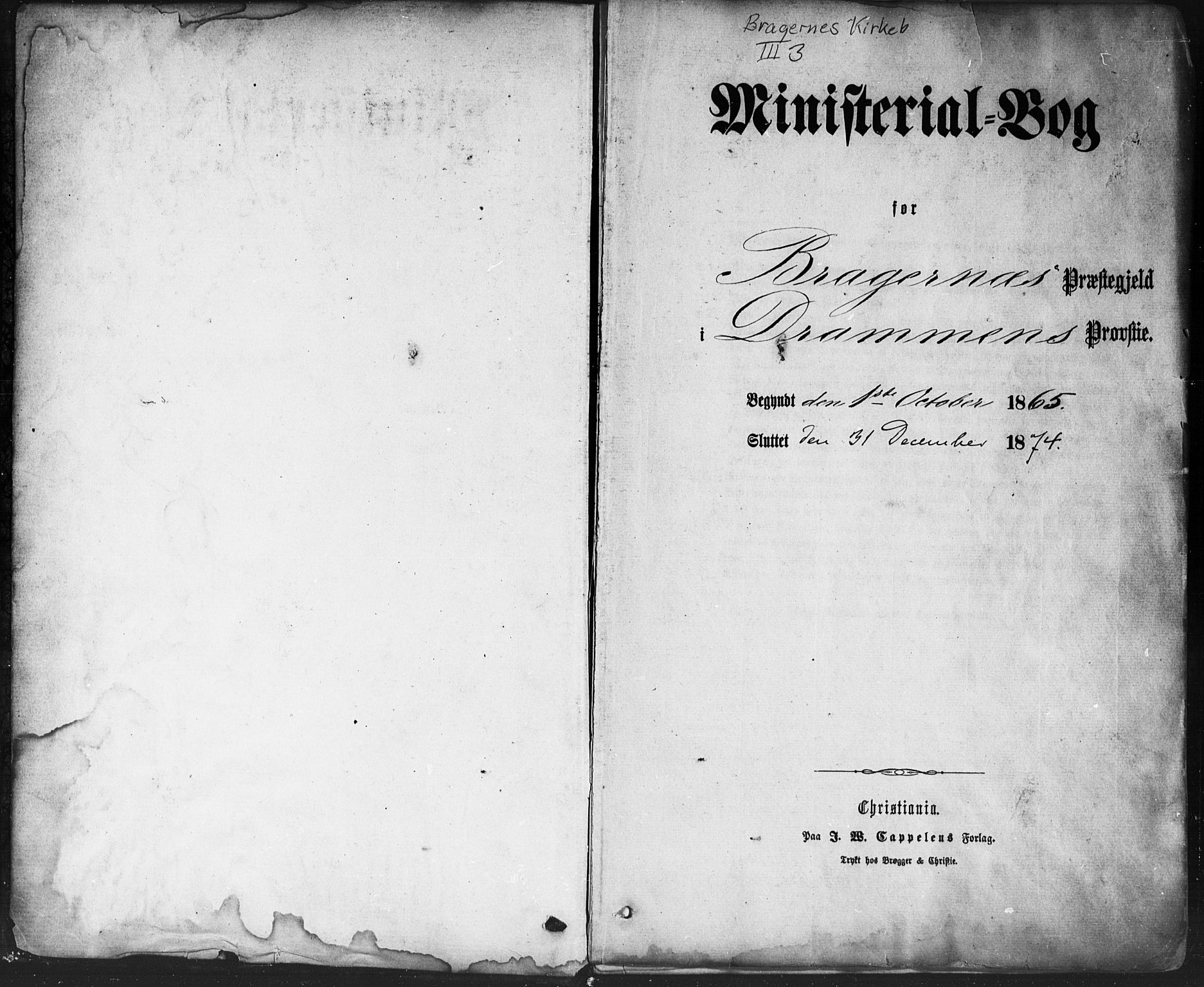 Bragernes kirkebøker, AV/SAKO-A-6/F/Fc/L0003: Ministerialbok nr. III 3, 1865-1874