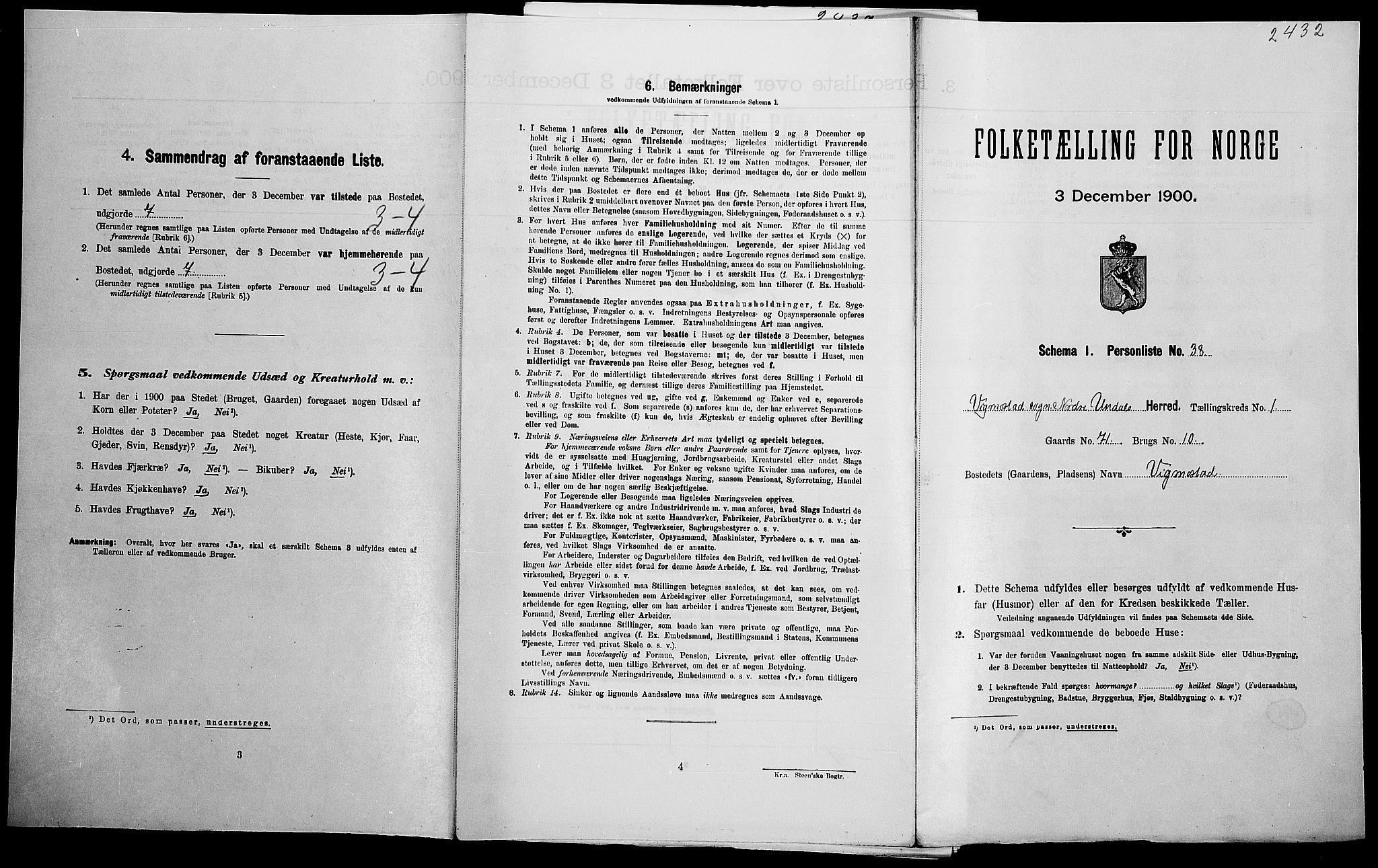 SAK, Folketelling 1900 for 1028 Nord-Audnedal herred, 1900, s. 141