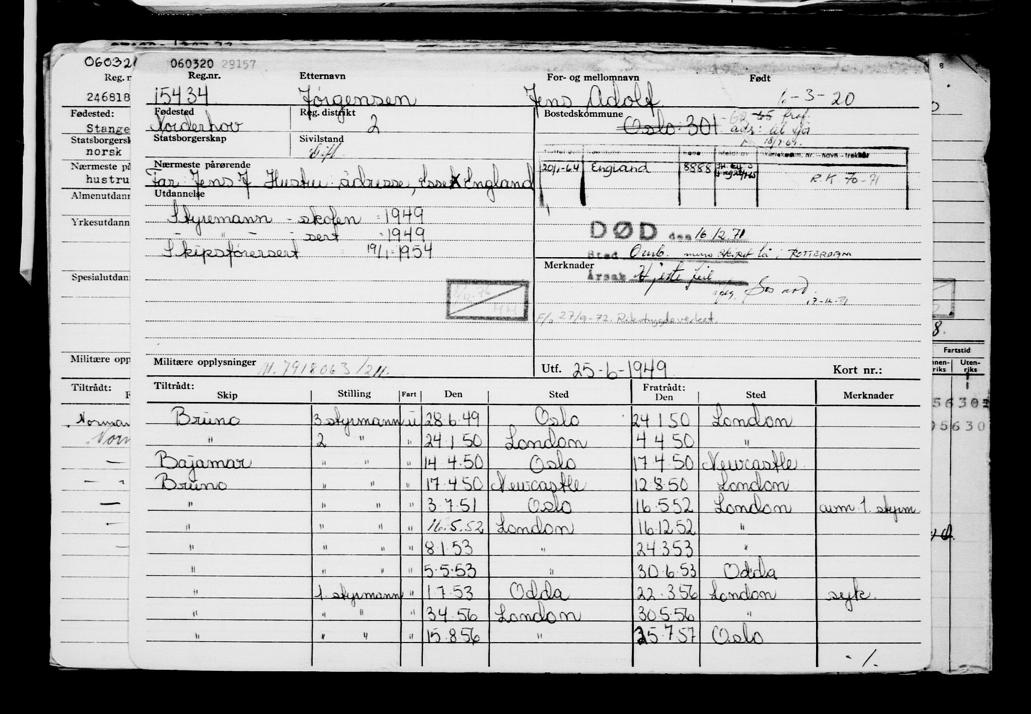 Direktoratet for sjømenn, AV/RA-S-3545/G/Gb/L0178: Hovedkort, 1920, s. 17