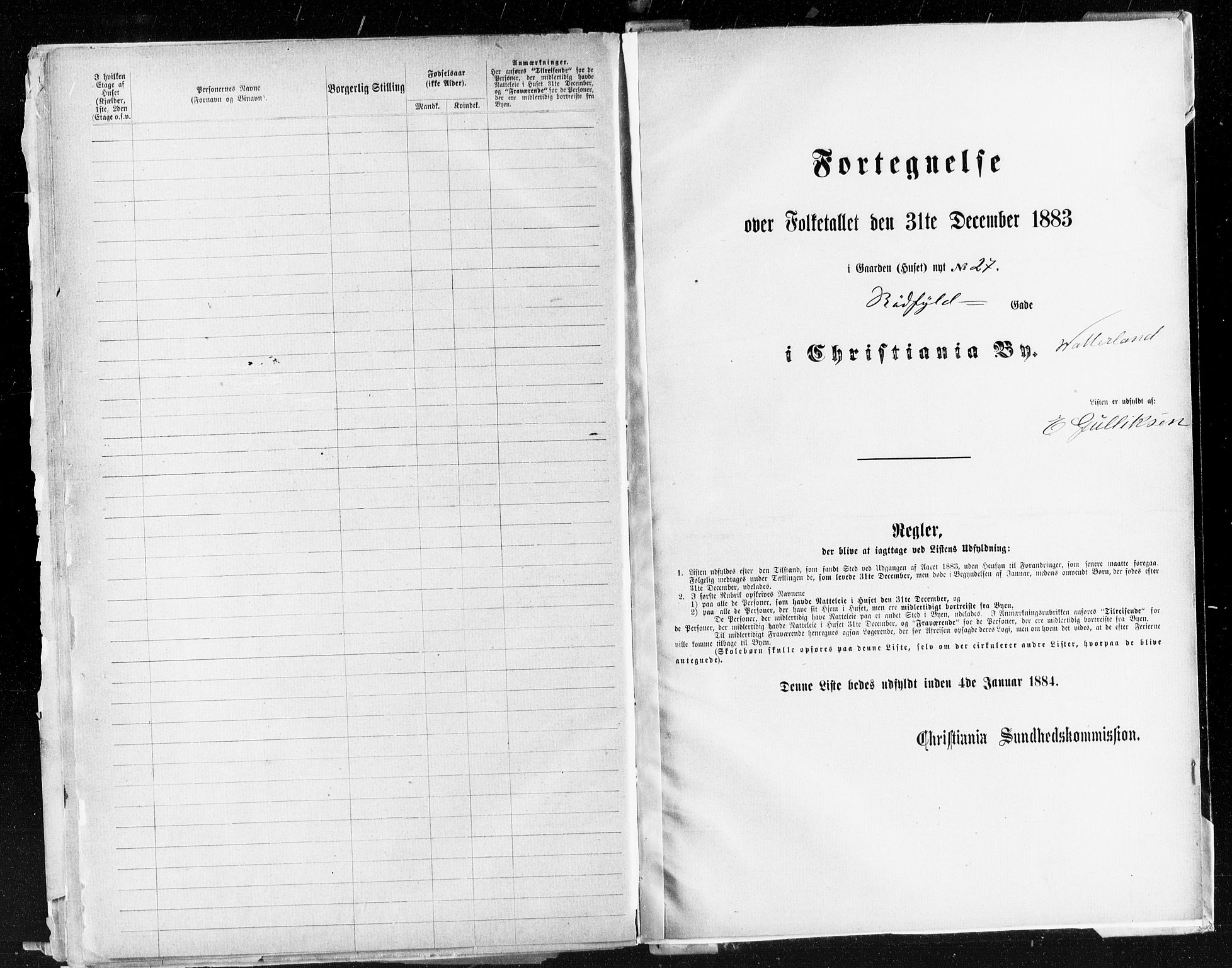 OBA, Kommunal folketelling 31.12.1883 for Kristiania kjøpstad, 1883, s. 3691