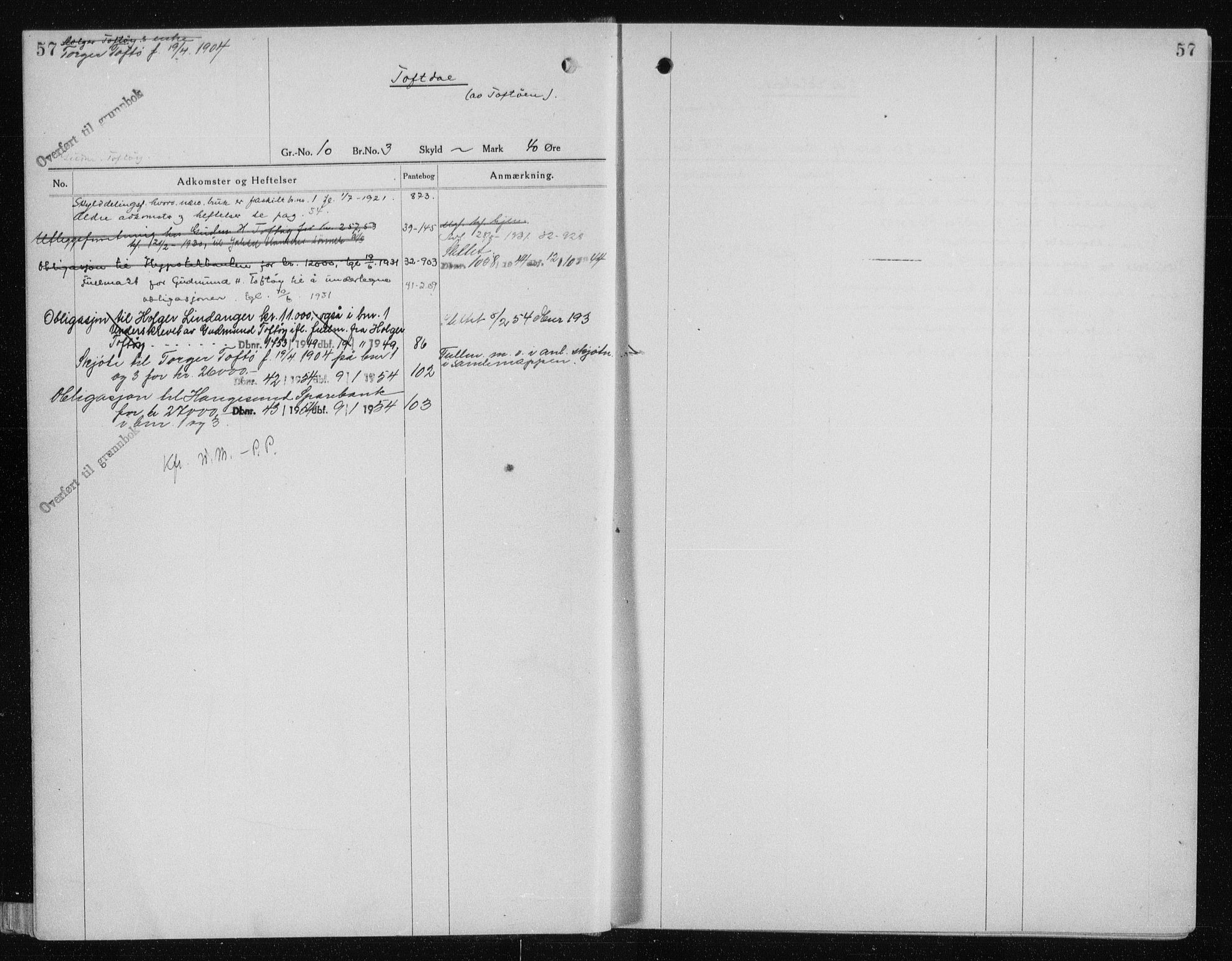 Ryfylke tingrett, AV/SAST-A-100055/001/II/IIA/L0034a: Panteregister nr. II A 34A, 1924, s. 57