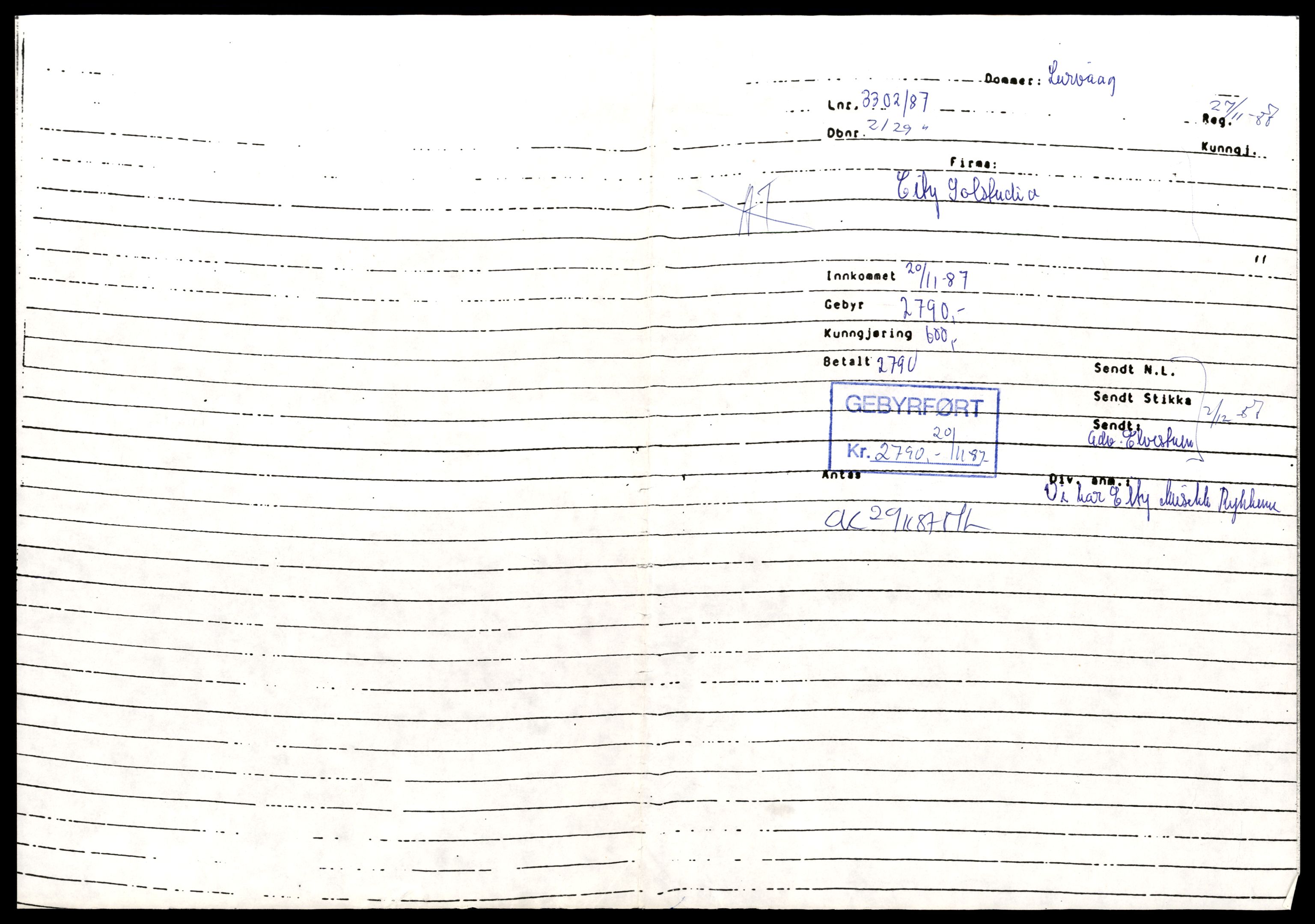 Asker og Bærum tingrett, AV/SAT-A-10379/K/Kb/Kbb/L0013: Aksjeselskap i Asker, Ci - Com, 1965-1989, s. 1