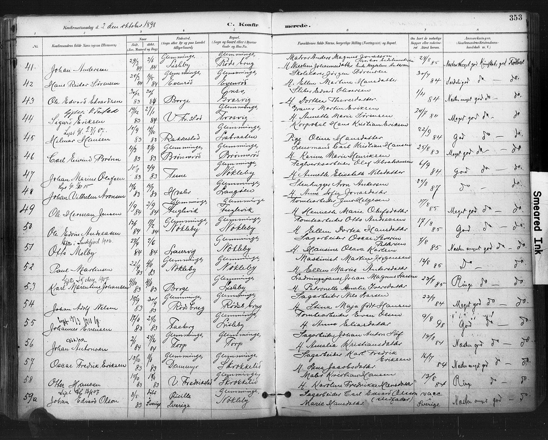 Glemmen prestekontor Kirkebøker, AV/SAO-A-10908/F/Fa/L0013: Ministerialbok nr. 13, 1892-1907, s. 353