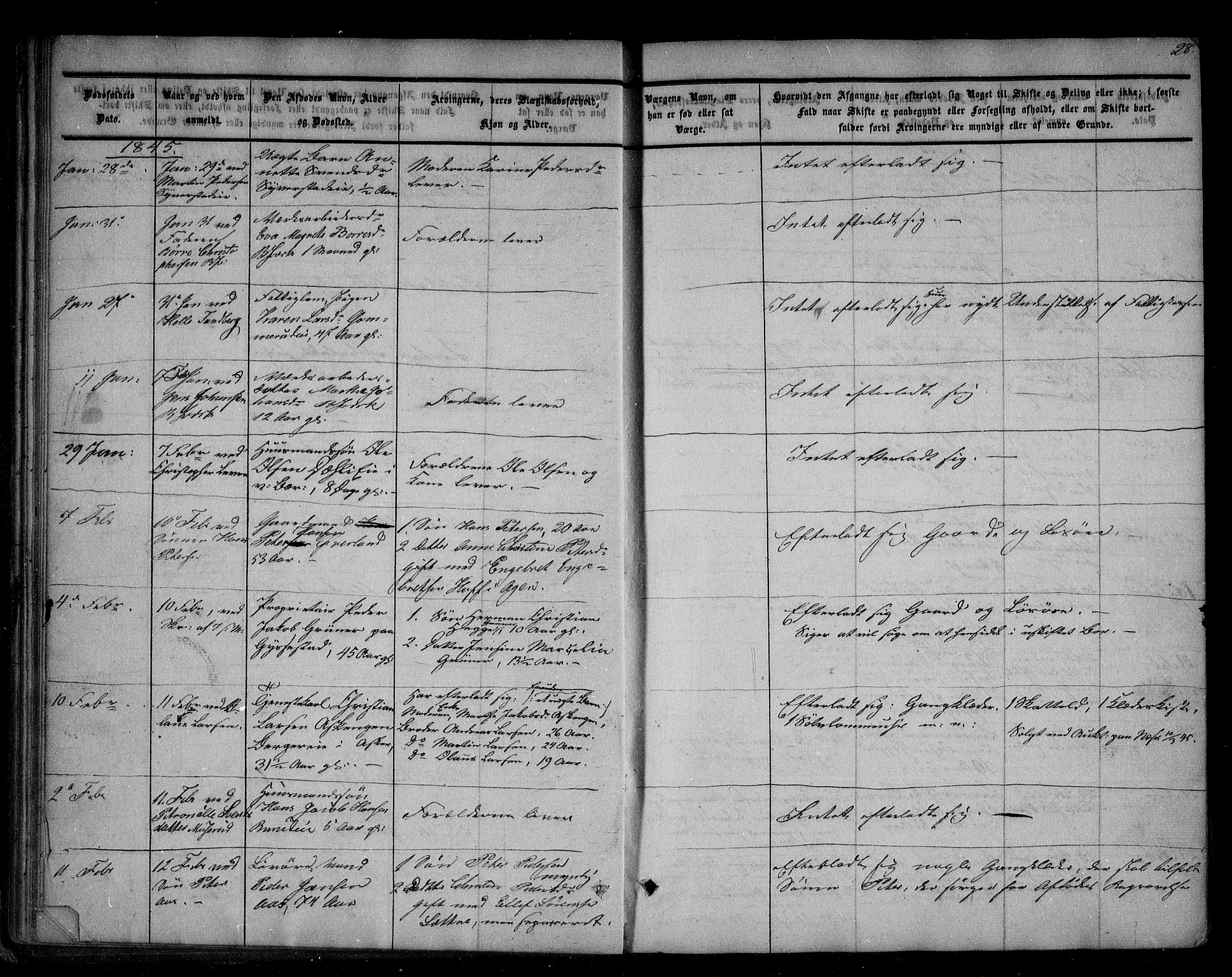 Asker og Bærum lensmannskontor, AV/SAO-A-10643/H/Ha/Haa/L0001: Dødsanmeldelsesprotokoll, 1842-1856, s. 28