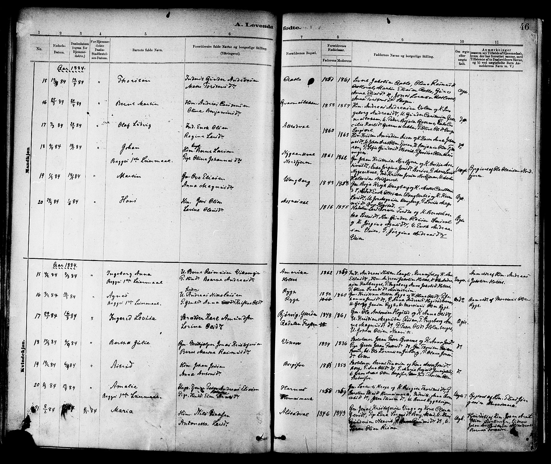 Ministerialprotokoller, klokkerbøker og fødselsregistre - Nord-Trøndelag, SAT/A-1458/713/L0120: Ministerialbok nr. 713A09, 1878-1887, s. 46