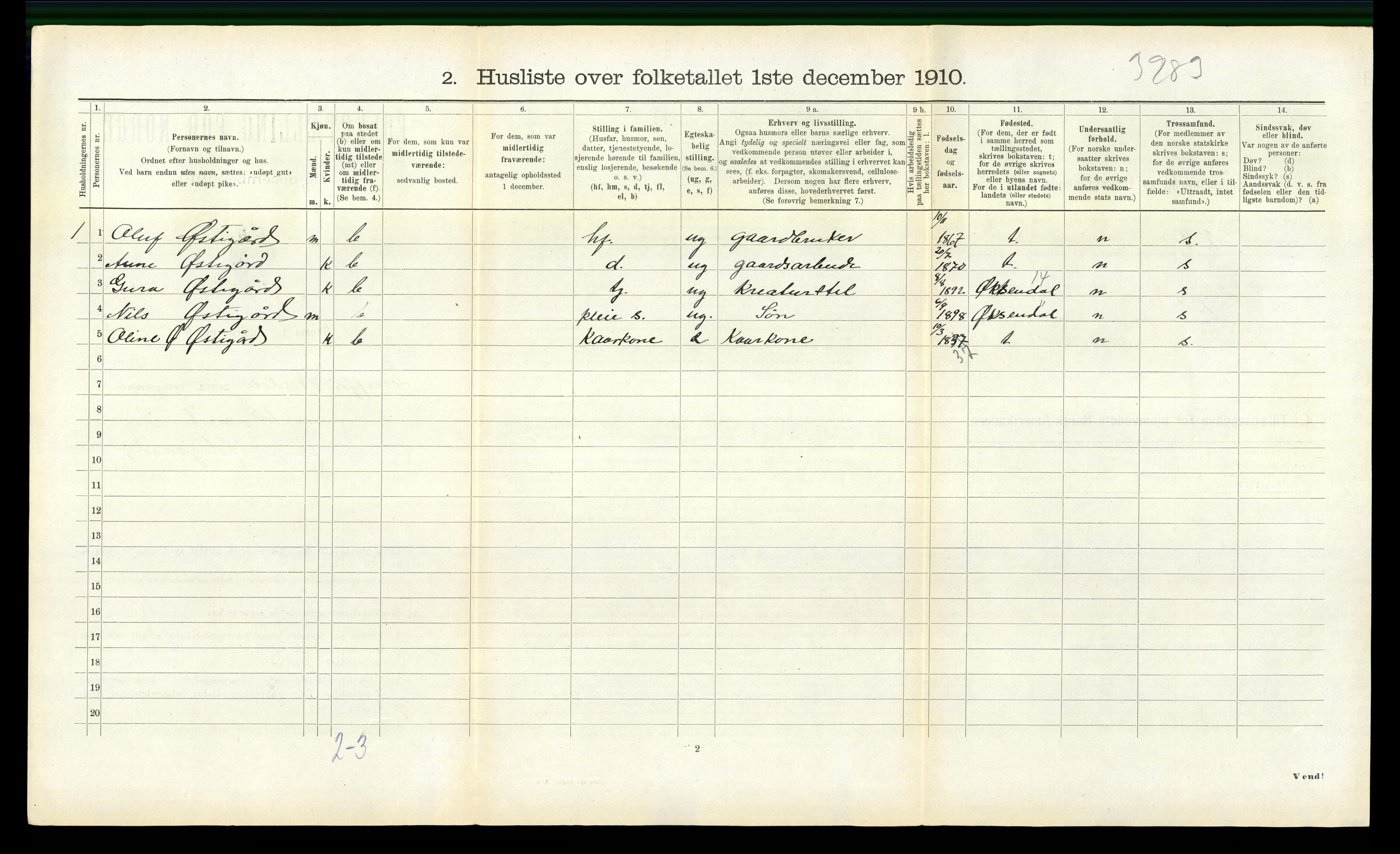 RA, Folketelling 1910 for 1542 Eresfjord og Vistdal herred, 1910, s. 244