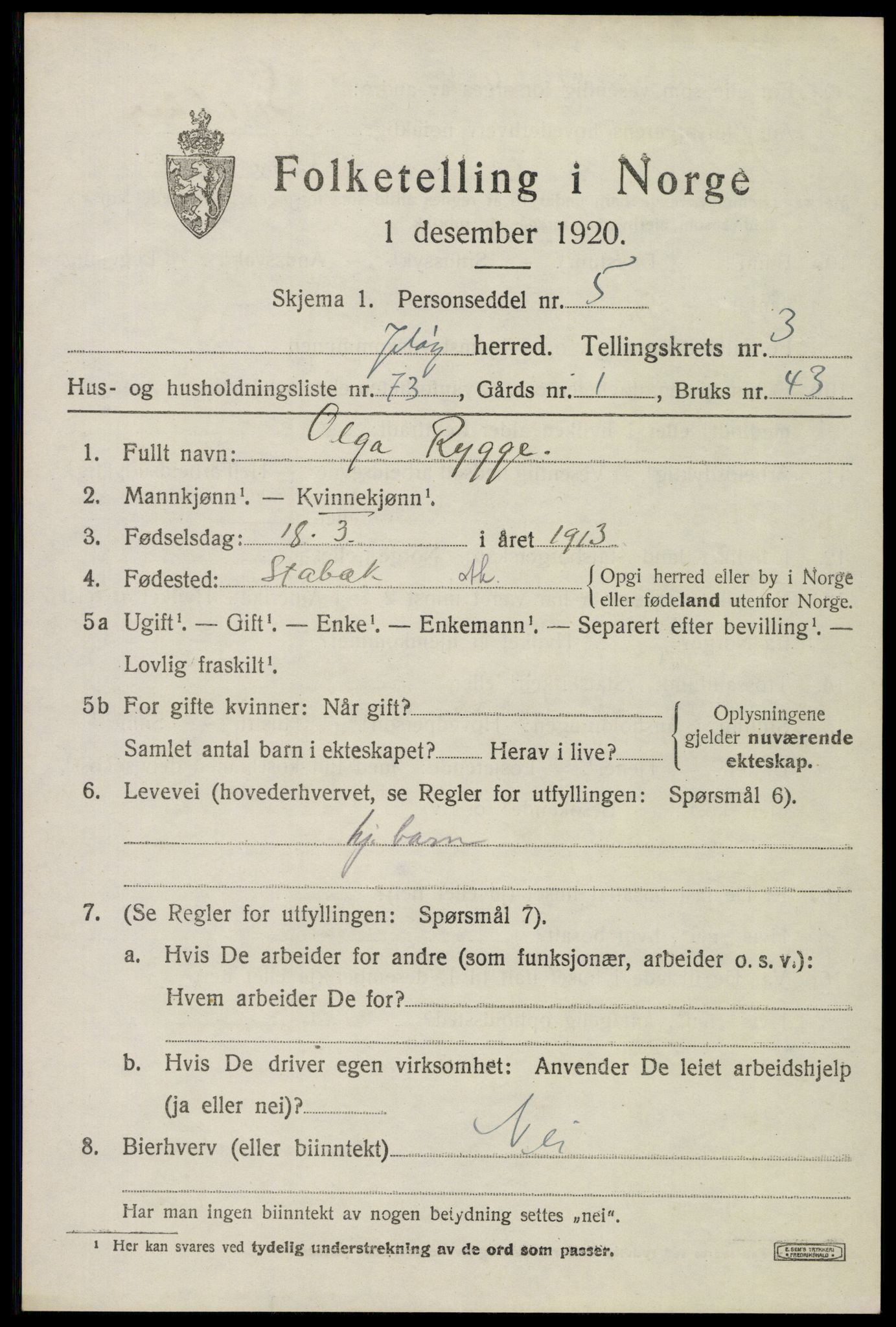 SAO, Folketelling 1920 for 0194 Moss herred, 1920, s. 4369