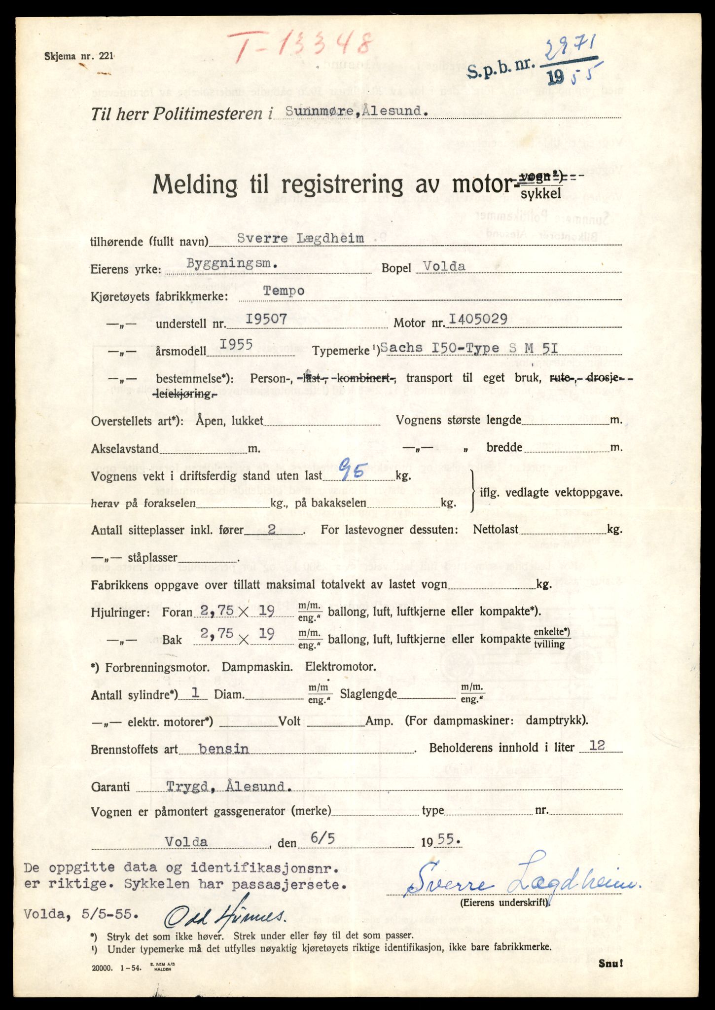Møre og Romsdal vegkontor - Ålesund trafikkstasjon, AV/SAT-A-4099/F/Fe/L0038: Registreringskort for kjøretøy T 13180 - T 13360, 1927-1998, s. 2831