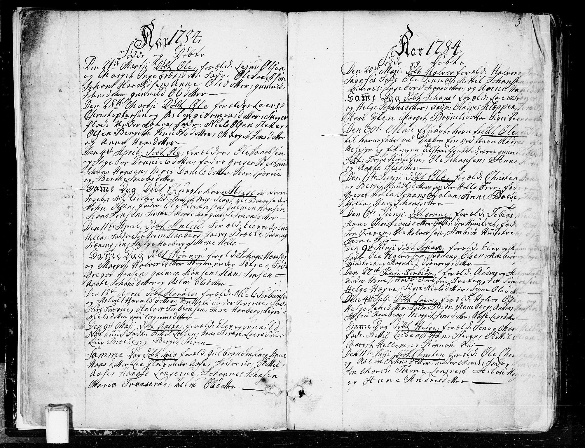 Heddal kirkebøker, SAKO/A-268/F/Fa/L0004: Ministerialbok nr. I 4, 1784-1814, s. 3