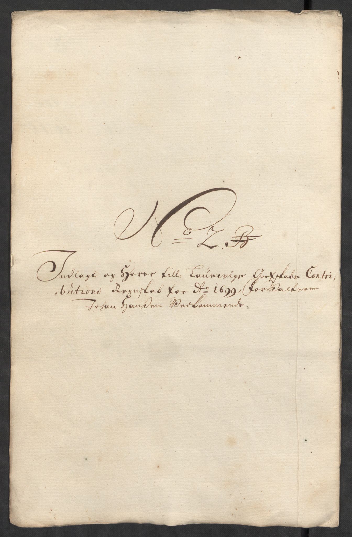 Rentekammeret inntil 1814, Reviderte regnskaper, Fogderegnskap, RA/EA-4092/R33/L1976: Fogderegnskap Larvik grevskap, 1698-1701, s. 110