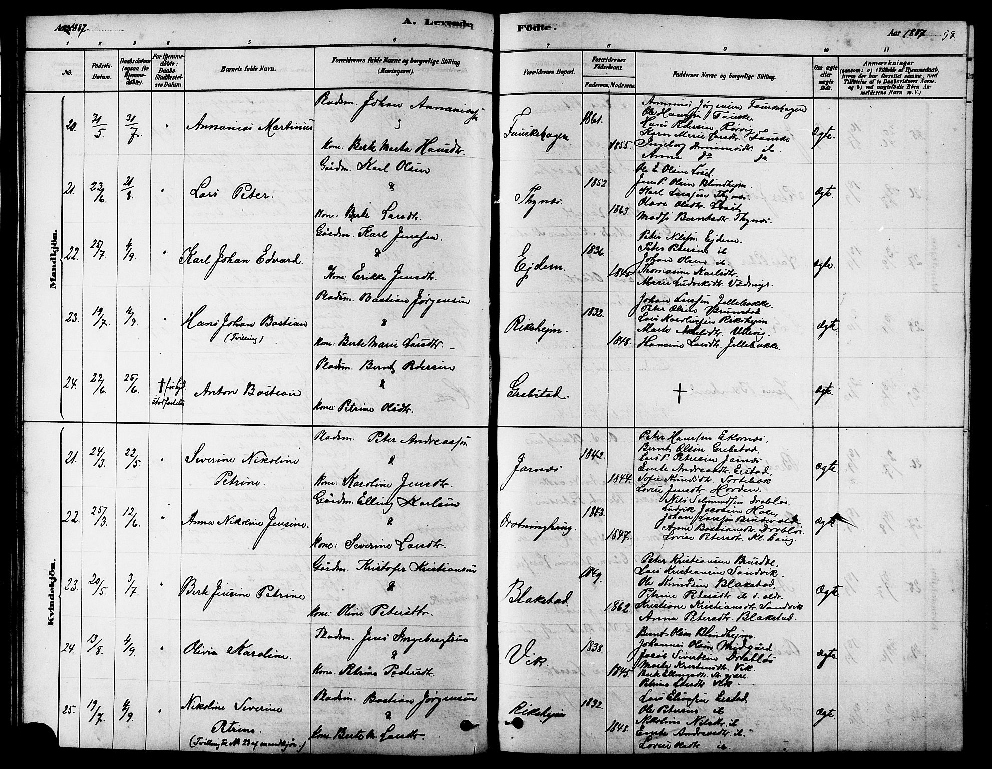 Ministerialprotokoller, klokkerbøker og fødselsregistre - Møre og Romsdal, AV/SAT-A-1454/523/L0339: Klokkerbok nr. 523C02, 1878-1891, s. 58