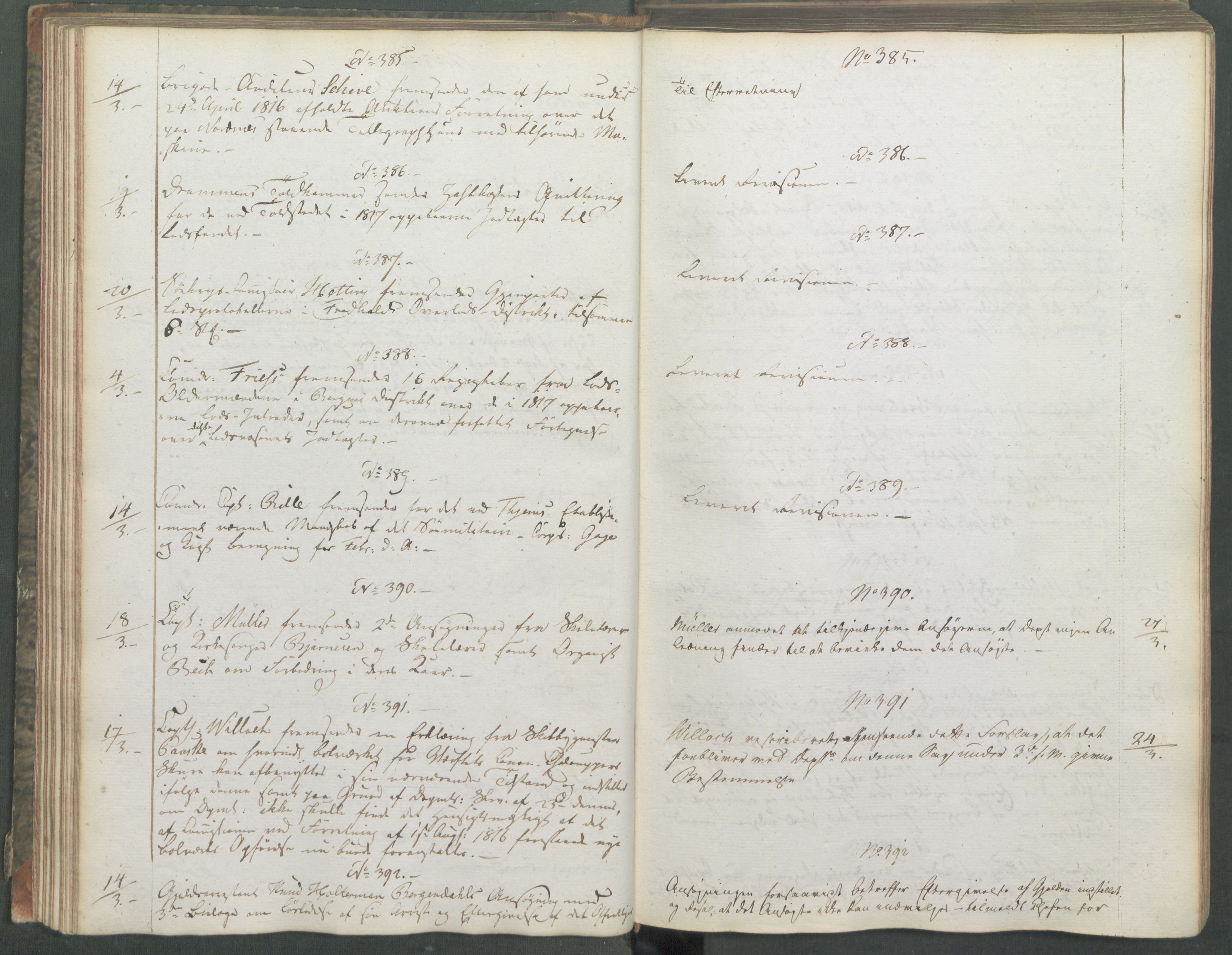 Marinedepartementet/ Marine- og postdepartementet, AV/RA-RAFA-3792/C/L0006: 7de Departements Journal, 1818