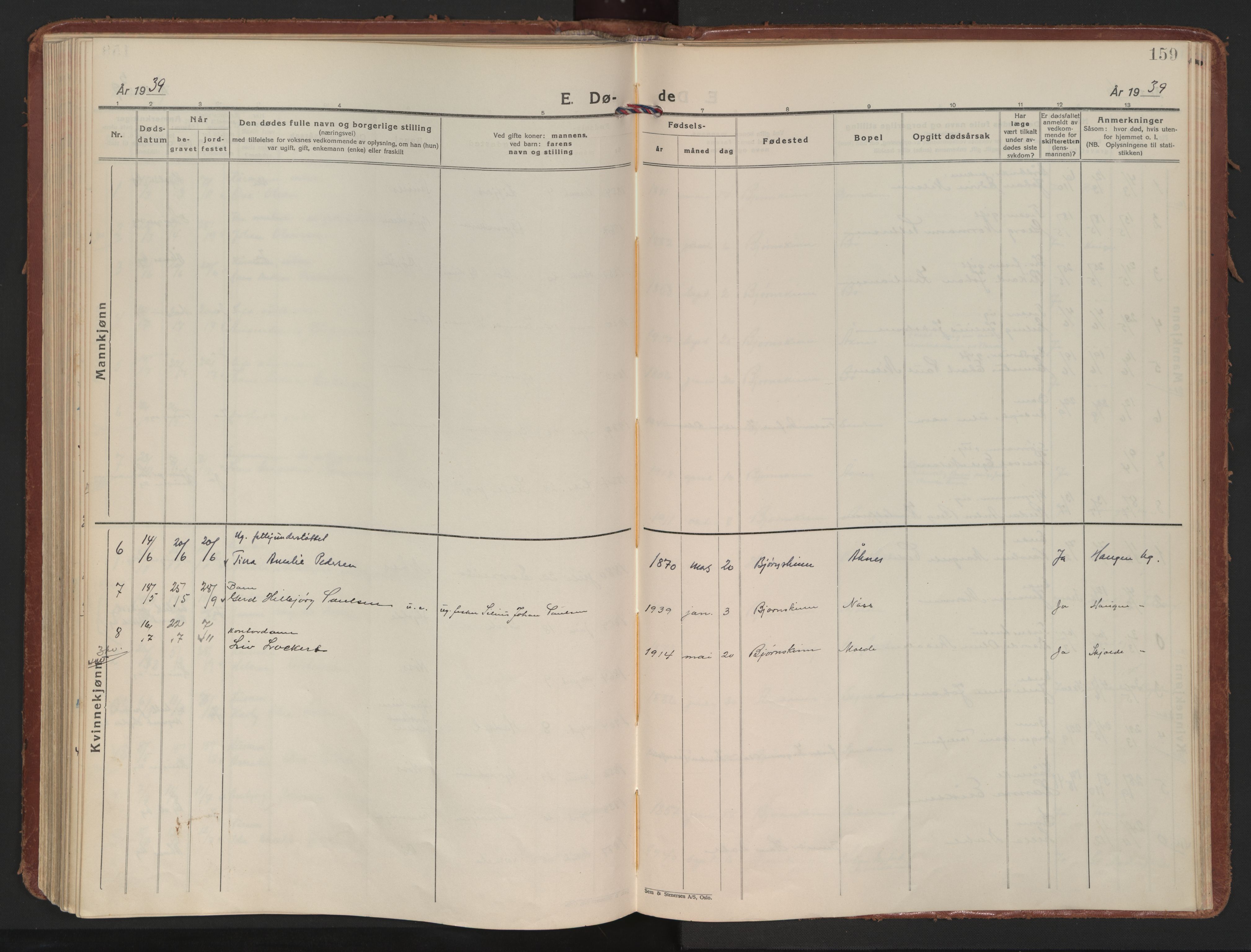 Ministerialprotokoller, klokkerbøker og fødselsregistre - Nordland, AV/SAT-A-1459/898/L1424: Ministerialbok nr. 898A04, 1928-1946, s. 159