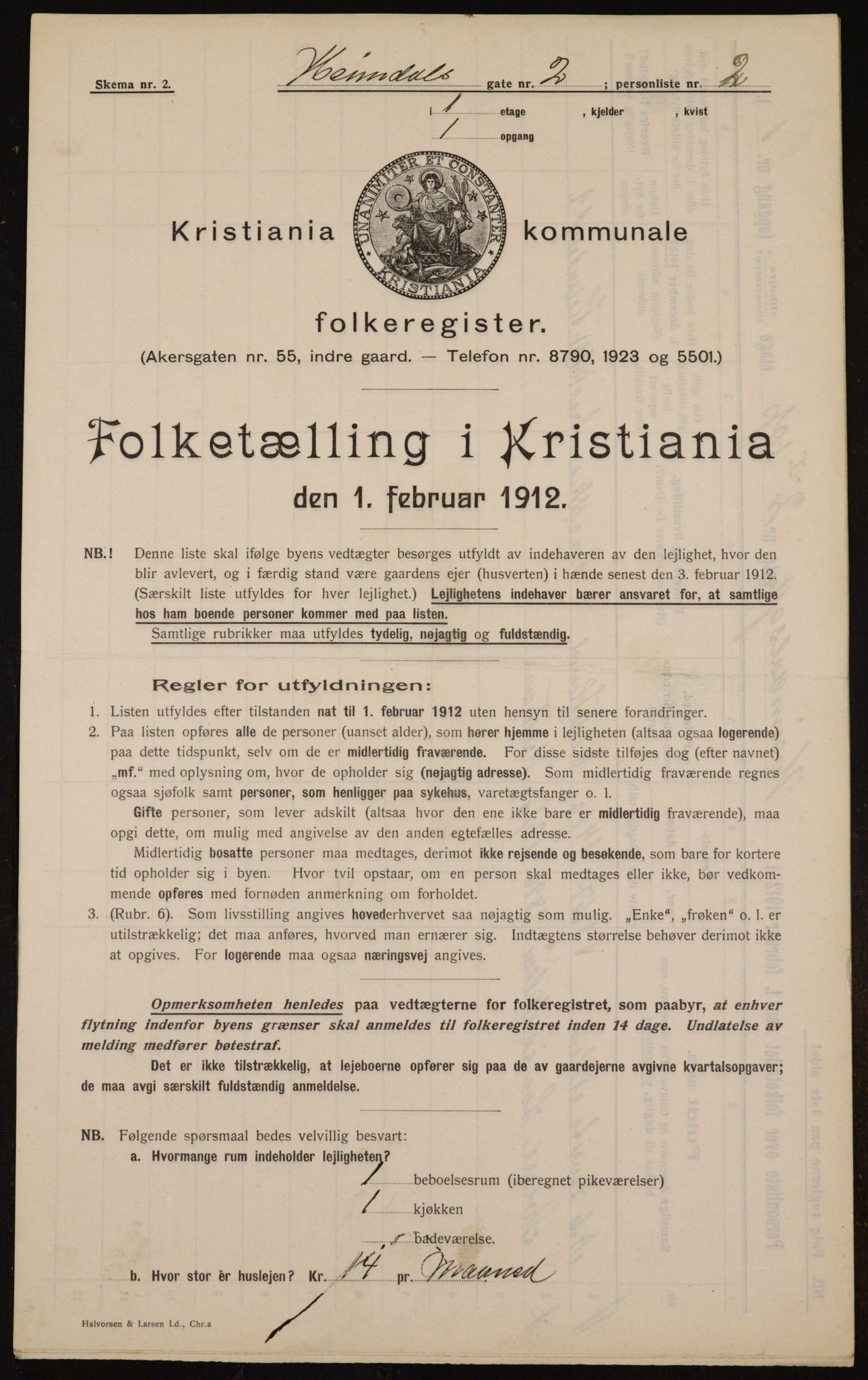 OBA, Kommunal folketelling 1.2.1912 for Kristiania, 1912, s. 36955