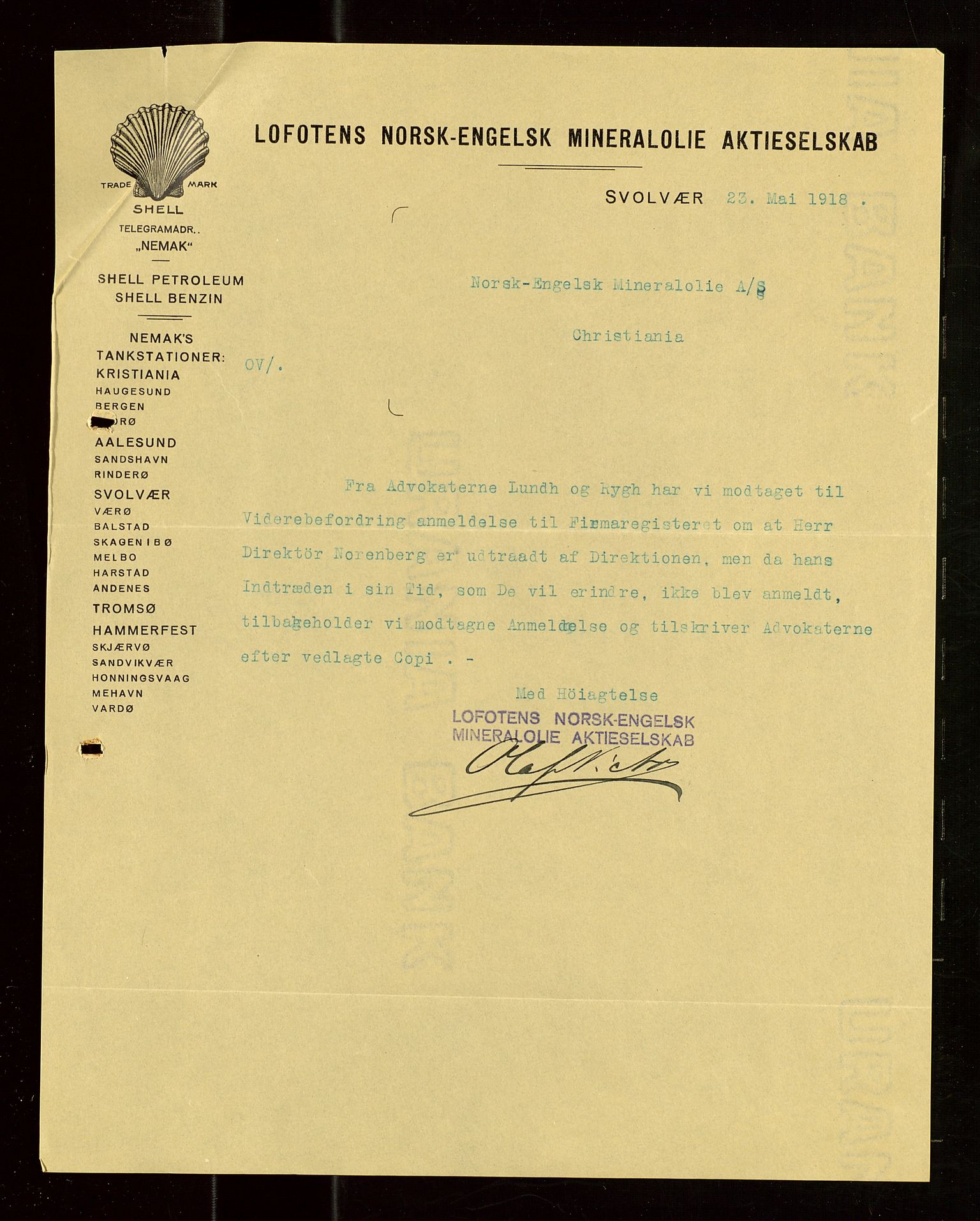 Pa 1521 - A/S Norske Shell, AV/SAST-A-101915/E/Ea/Eaa/L0022: Sjefskorrespondanse, 1918, s. 7