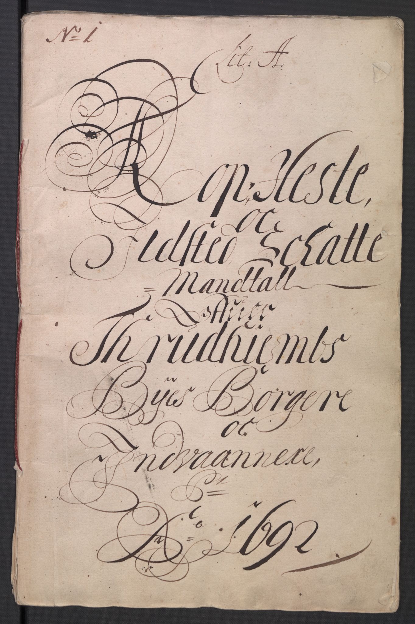 Rentekammeret inntil 1814, Reviderte regnskaper, Byregnskaper, RA/EA-4066/R/Rs/L0506: [S2] Kontribusjonsregnskap, 1691-1692, s. 593