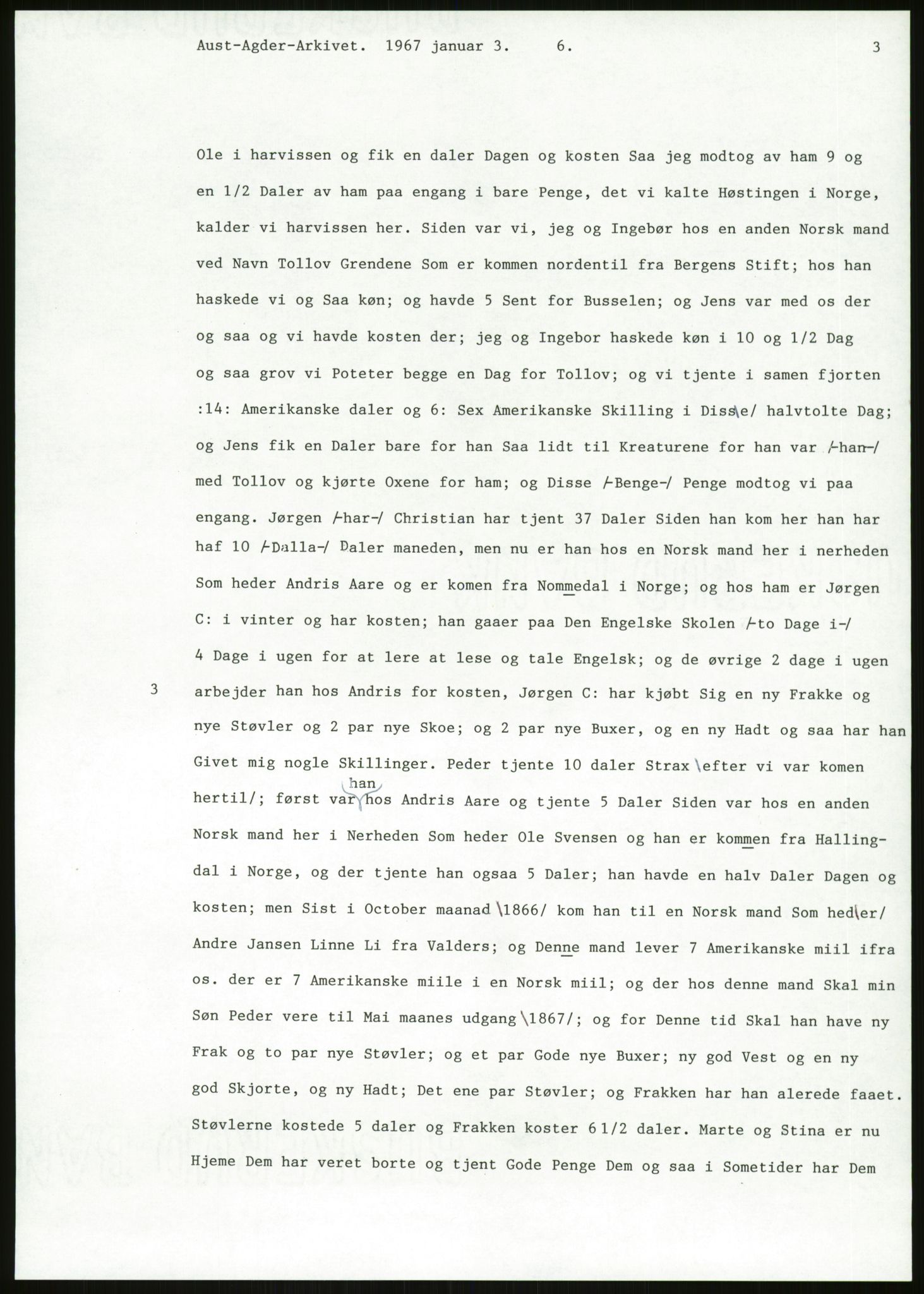 Samlinger til kildeutgivelse, Amerikabrevene, AV/RA-EA-4057/F/L0026: Innlån fra Aust-Agder: Aust-Agder-Arkivet - Erickson, 1838-1914, s. 99