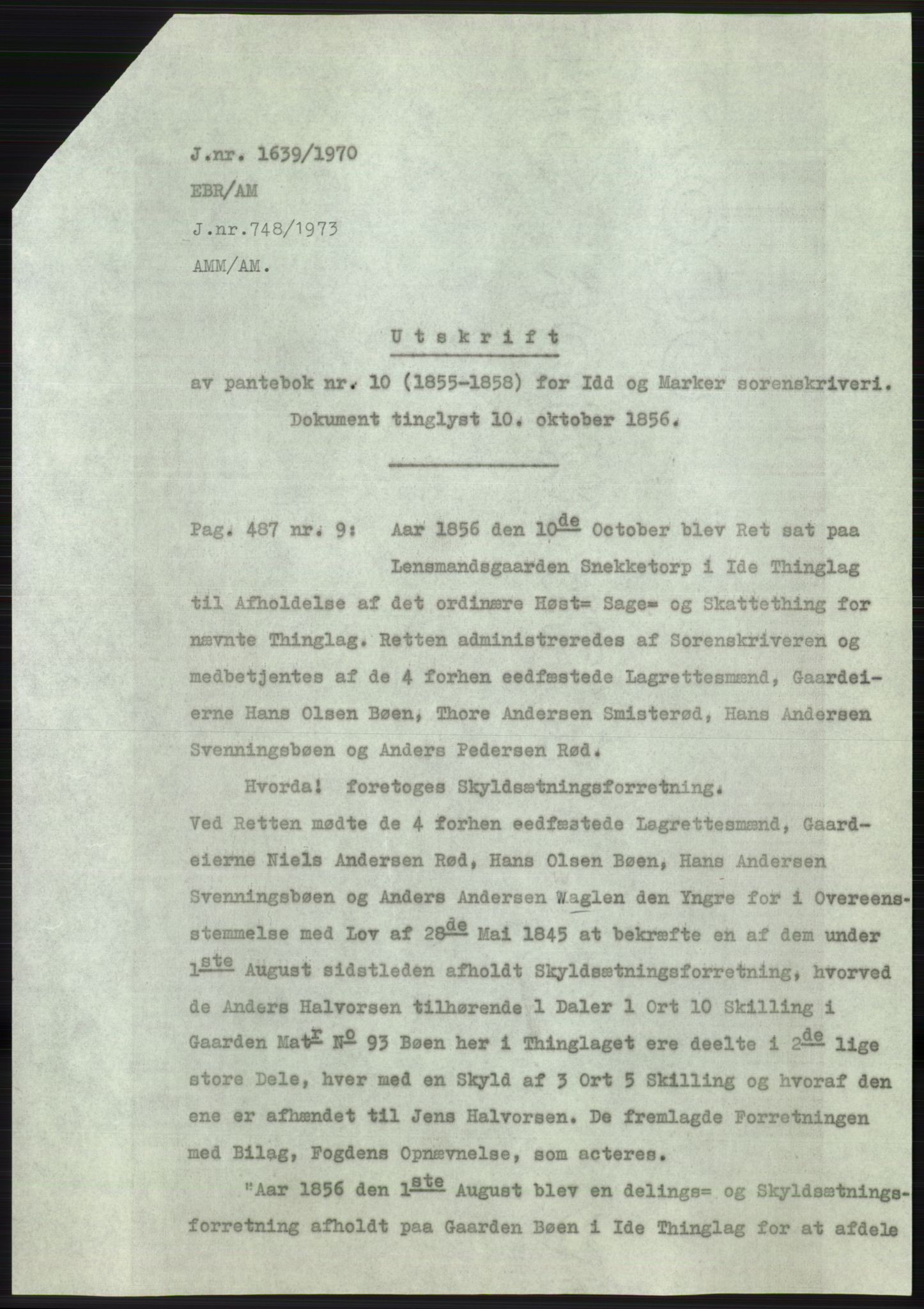 Statsarkivet i Oslo, AV/SAO-A-10621/Z/Zd/L0029: Avskrifter, j.nr 4-2158/1970, 1970, s. 364