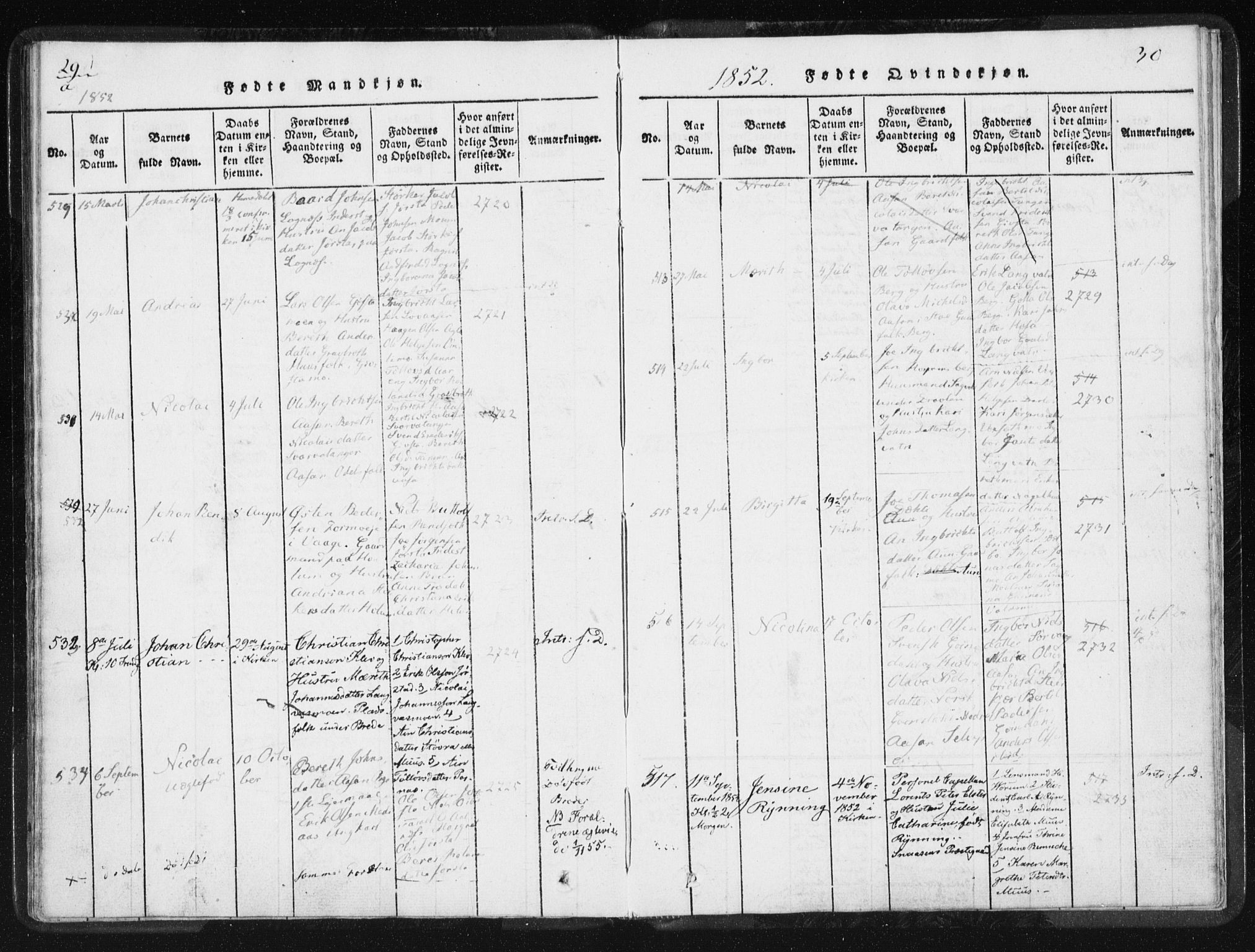 Ministerialprotokoller, klokkerbøker og fødselsregistre - Nord-Trøndelag, SAT/A-1458/749/L0471: Ministerialbok nr. 749A05, 1847-1856, s. 29-30