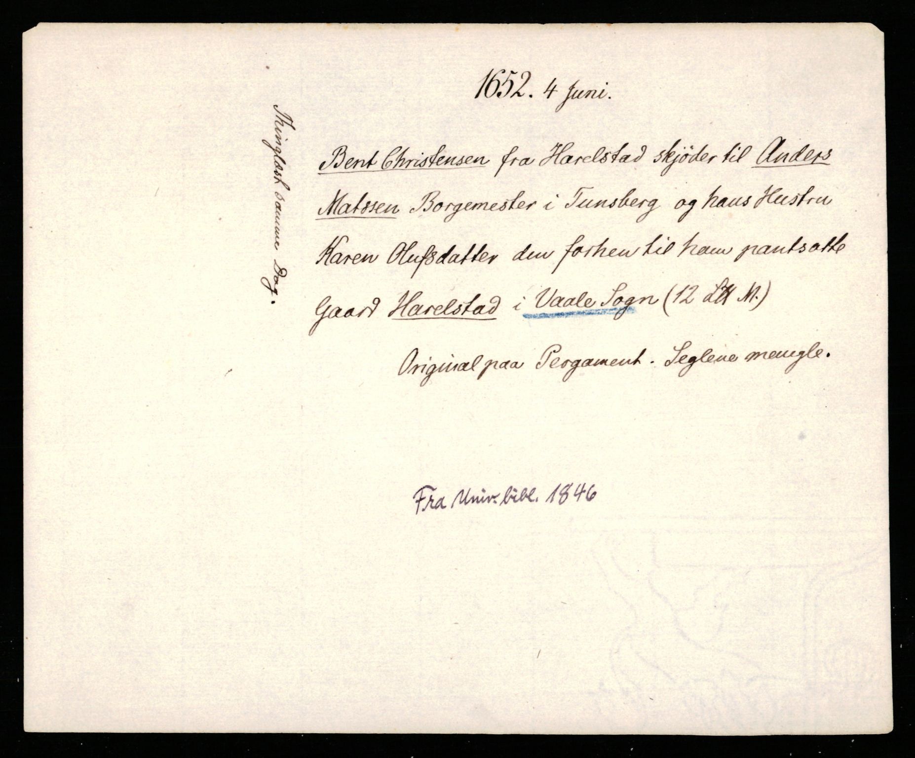 Riksarkivets diplomsamling, AV/RA-EA-5965/F35/F35b/L0009: Riksarkivets diplomer, seddelregister, 1647-1655, s. 367