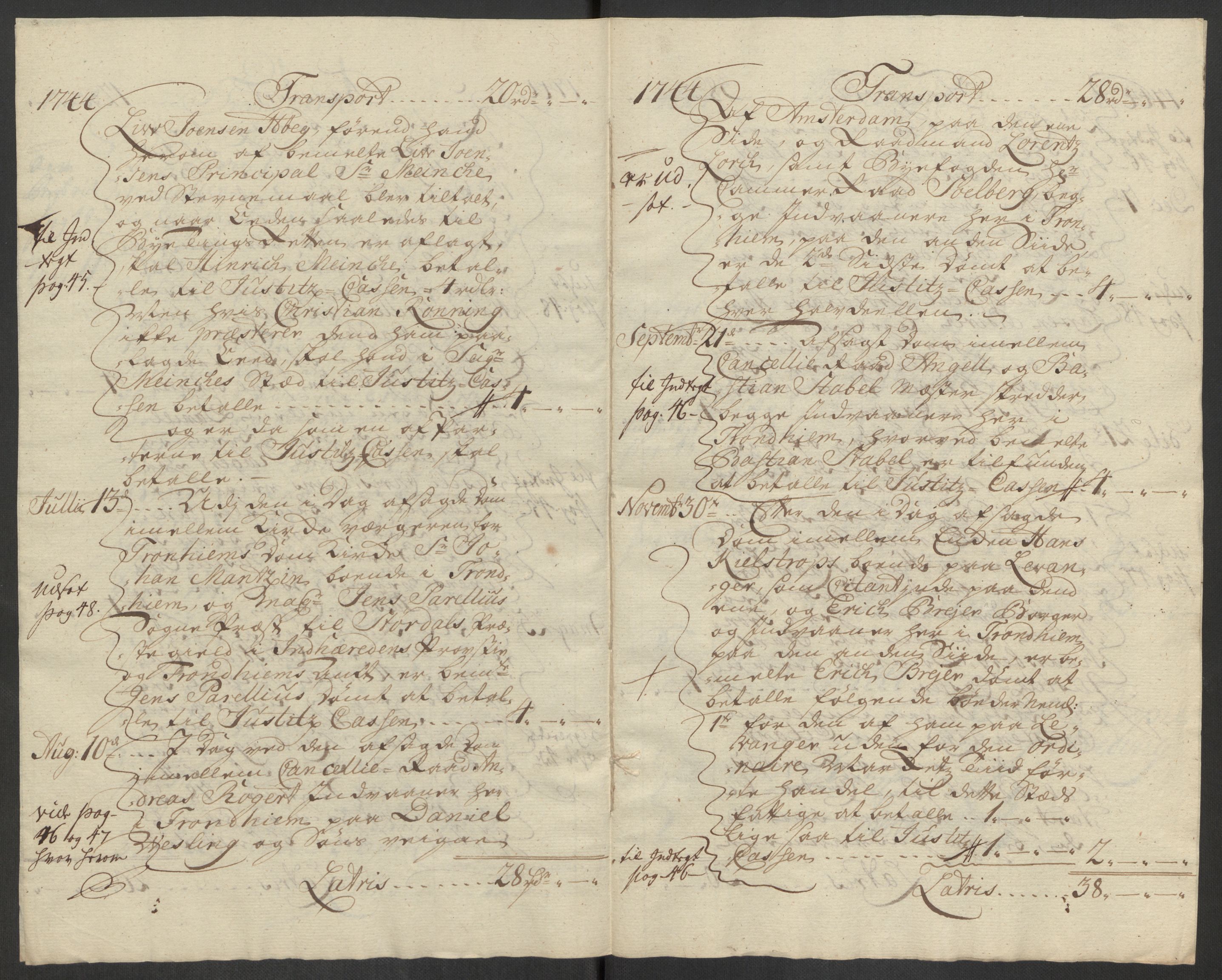 Rentekammeret inntil 1814, Reviderte regnskaper, Byregnskaper, RA/EA-4066/R/Rs/L0541: [S22] Sikt og sakefall, 1743-1746, s. 256