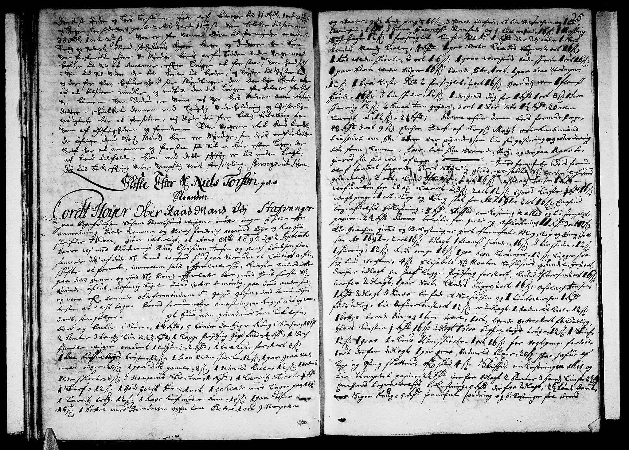 Stavanger byfogd, AV/SAST-A-101408/001/5/50/503BB/L0003: Skifteprotokoll, 1695-1707, s. 24b-25a