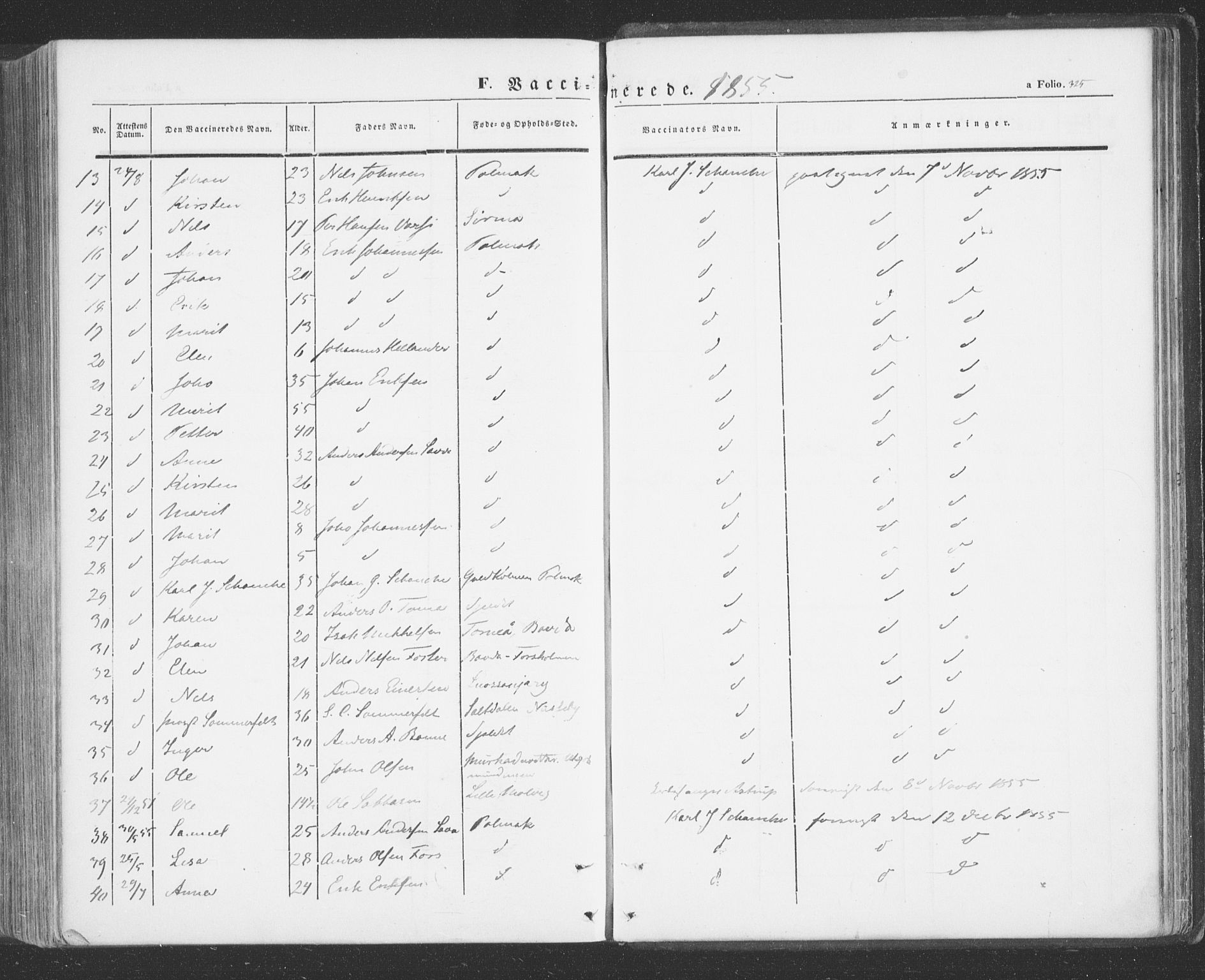 Tana sokneprestkontor, AV/SATØ-S-1334/H/Ha/L0001kirke: Ministerialbok nr. 1, 1846-1861, s. 325