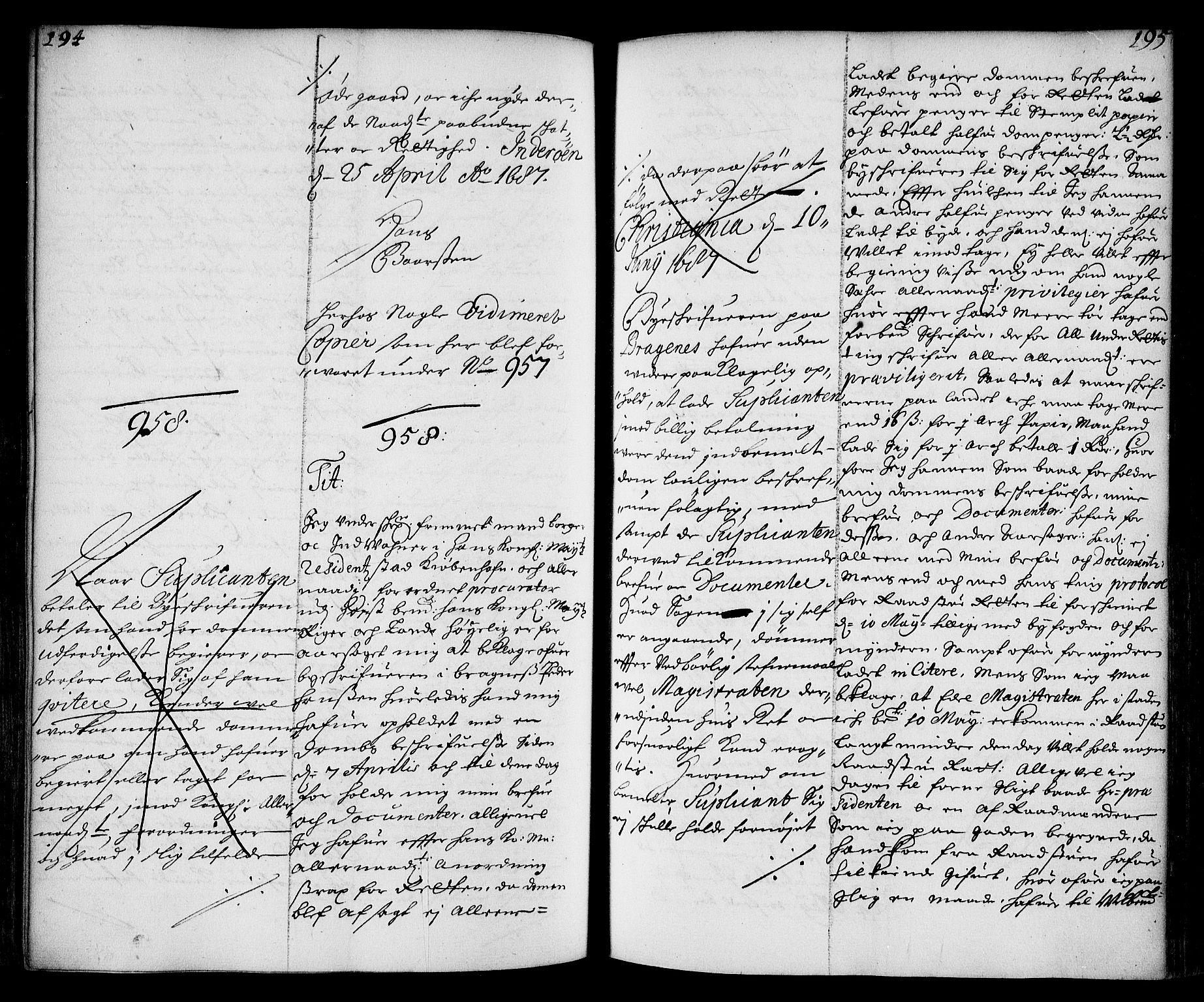 Stattholderembetet 1572-1771, AV/RA-EA-2870/Ae/L0004: Supplikasjons- og resolusjonsprotokoll, 1687, s. 194b-195a