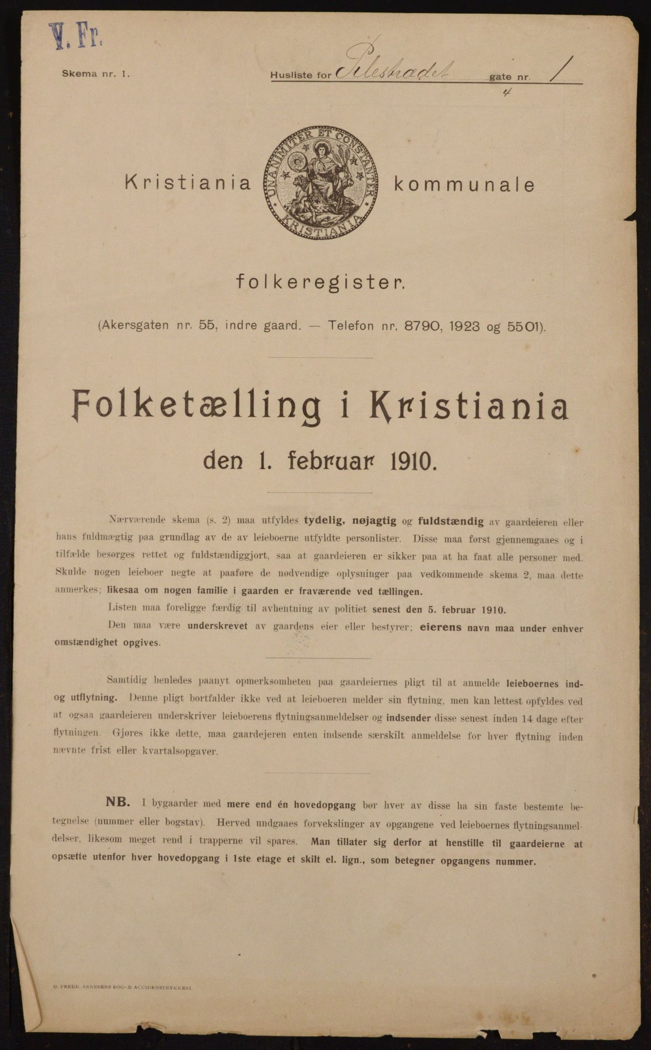 OBA, Kommunal folketelling 1.2.1910 for Kristiania, 1910, s. 75709