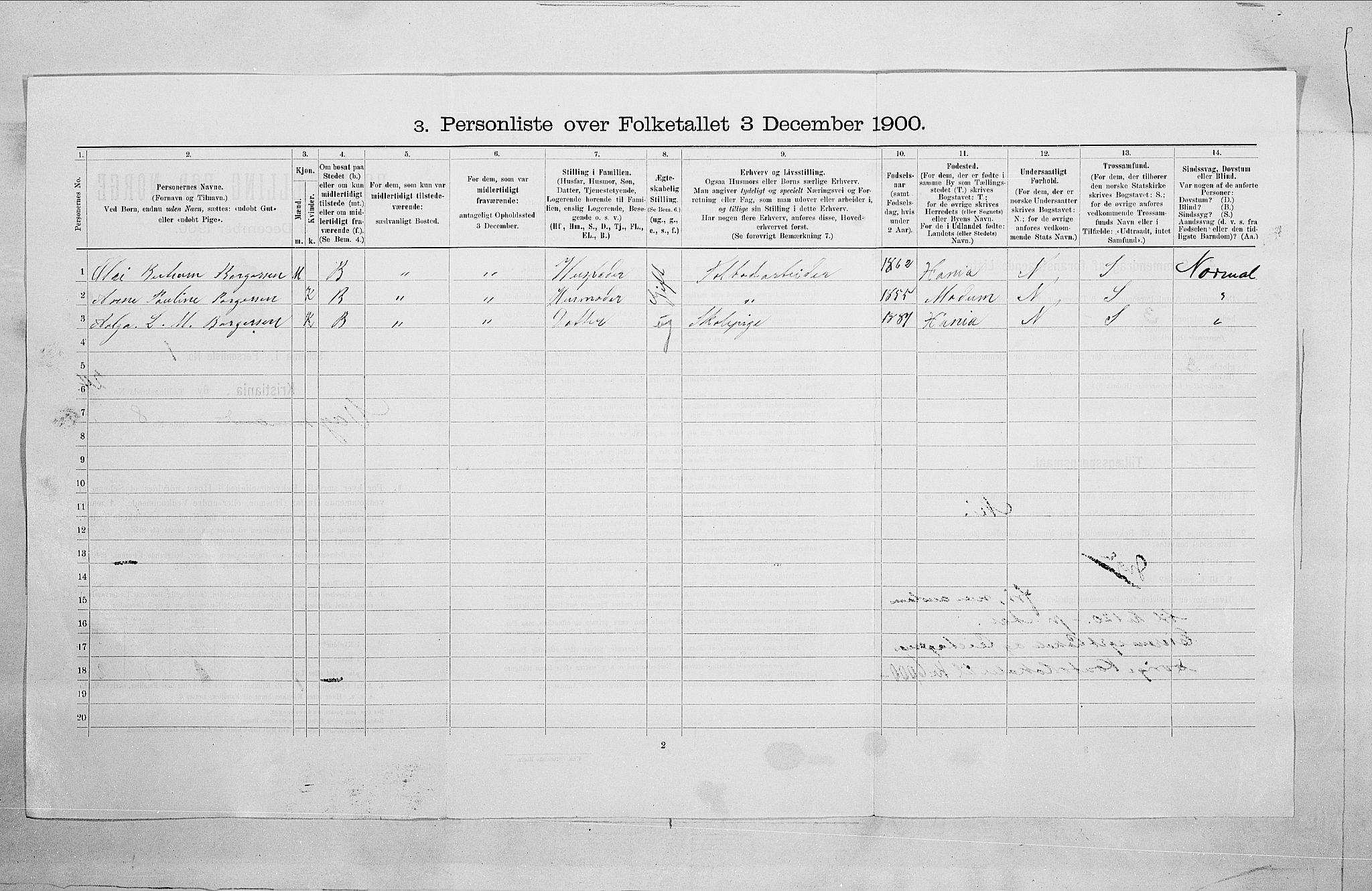 SAO, Folketelling 1900 for 0301 Kristiania kjøpstad, 1900, s. 113621