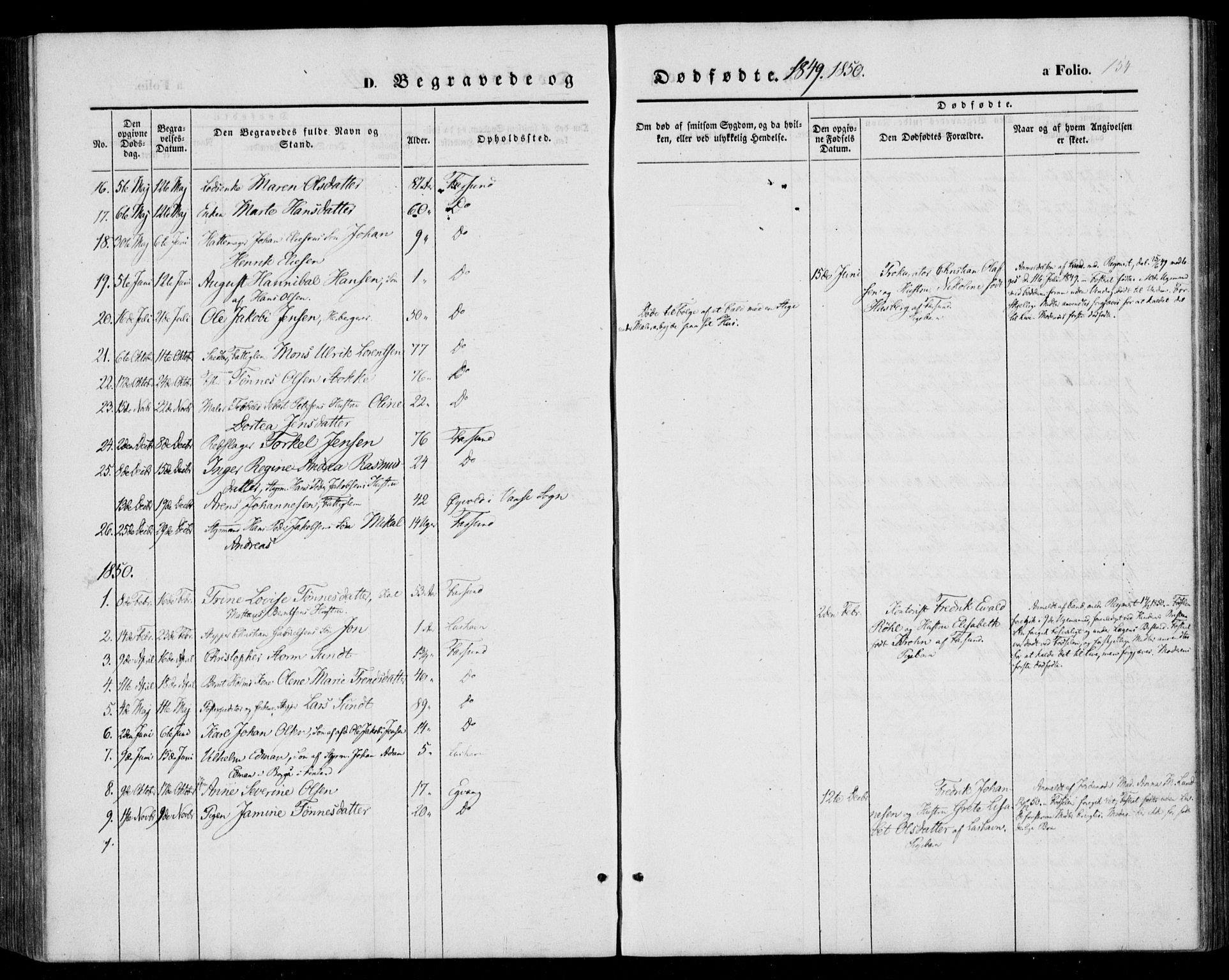 Farsund sokneprestkontor, AV/SAK-1111-0009/F/Fa/L0004: Ministerialbok nr. A 4, 1847-1863, s. 154