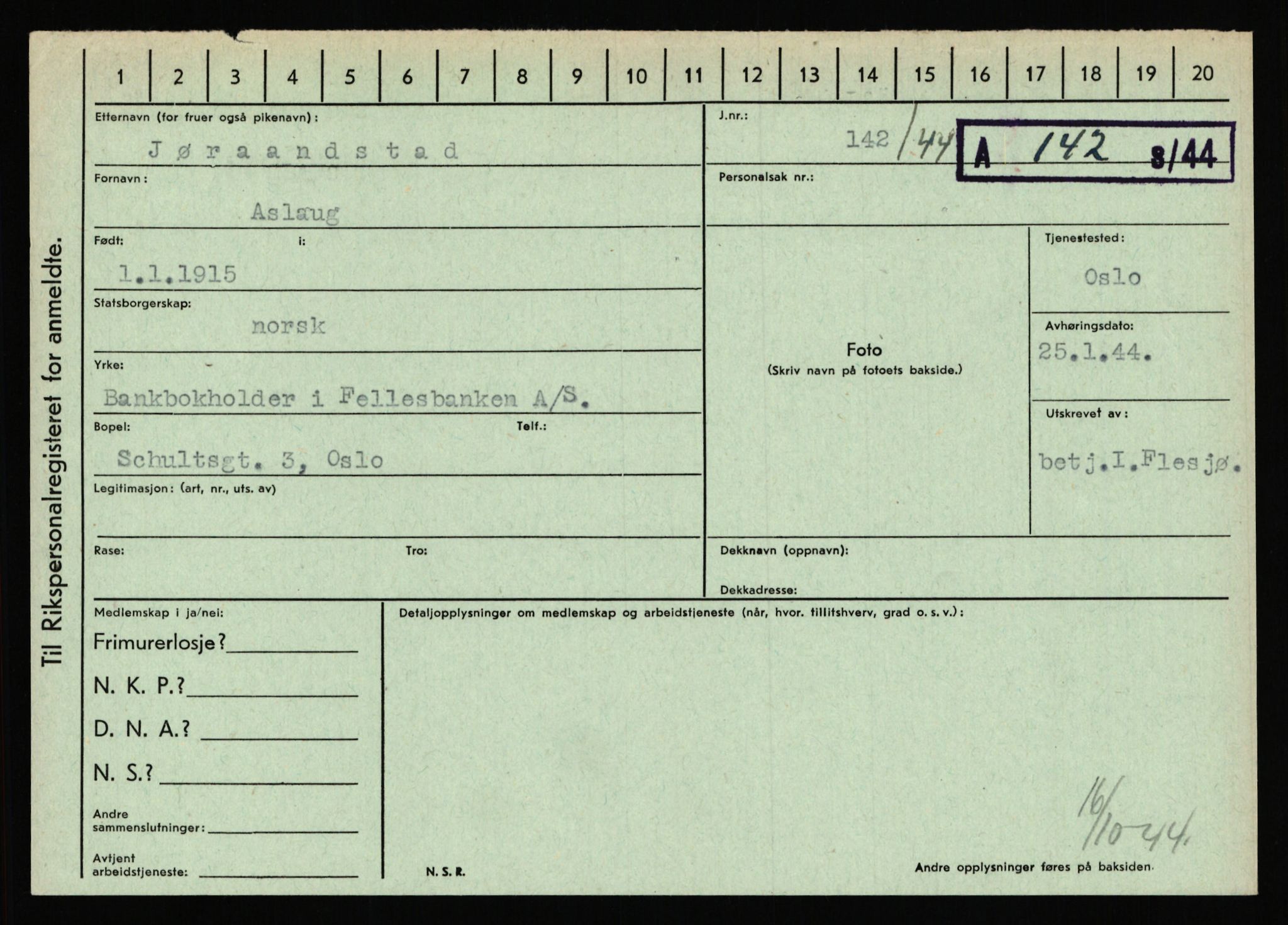 Statspolitiet - Hovedkontoret / Osloavdelingen, AV/RA-S-1329/C/Ca/L0008: Johan(nes)sen - Knoph, 1943-1945, s. 2695