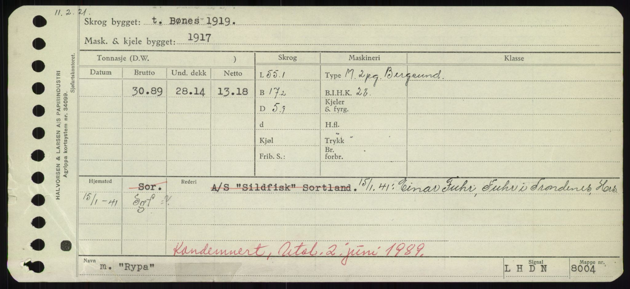 Sjøfartsdirektoratet med forløpere, Skipsmålingen, RA/S-1627/H/Hd/L0031: Fartøy, Rju-Sam, s. 391