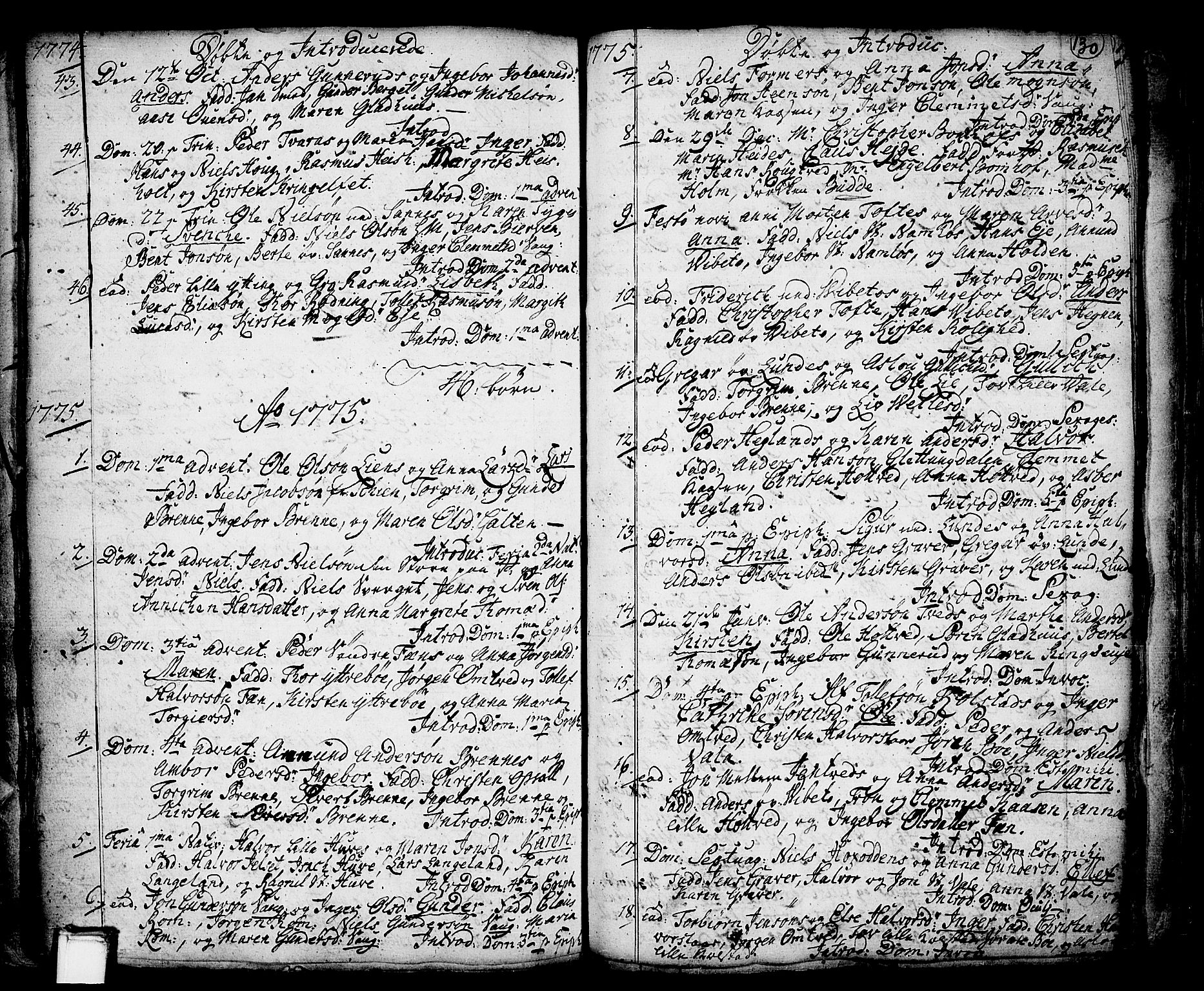 Holla kirkebøker, AV/SAKO-A-272/F/Fa/L0001: Ministerialbok nr. 1, 1717-1779, s. 130